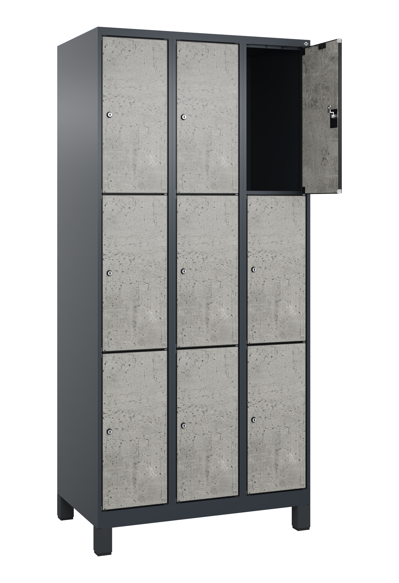 C+P Schlie�fachschrank Evolo PLUS, F��e, 9 F�cher, 1950x900x500mm