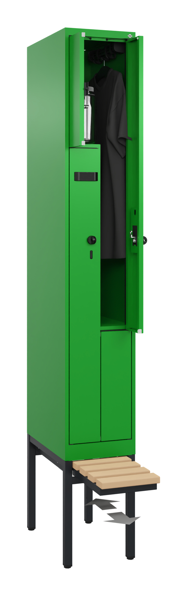 C+P Z-Spind Evolo PLUS, Bank, 2 Fächer, 2120x300x815mm