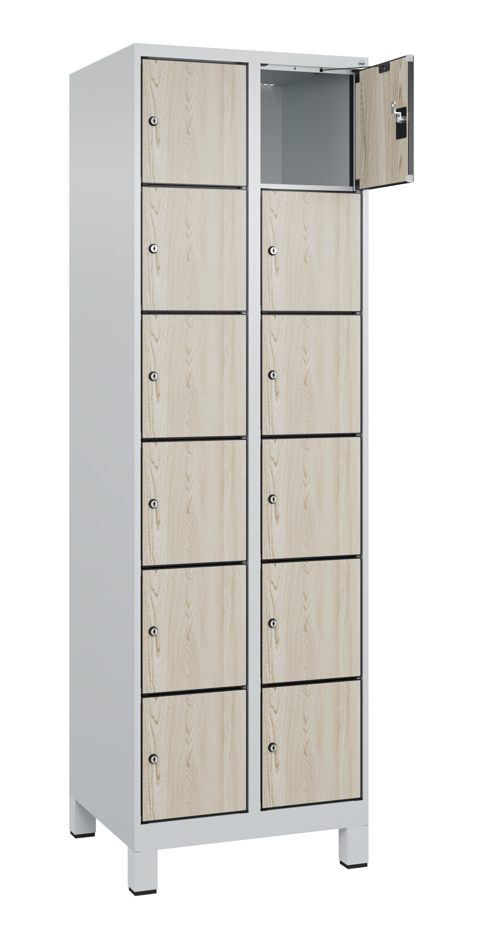 C+P Schlie�fachschrank Evolo PLUS, F��e, 12 F�cher, 1950x600x500mm