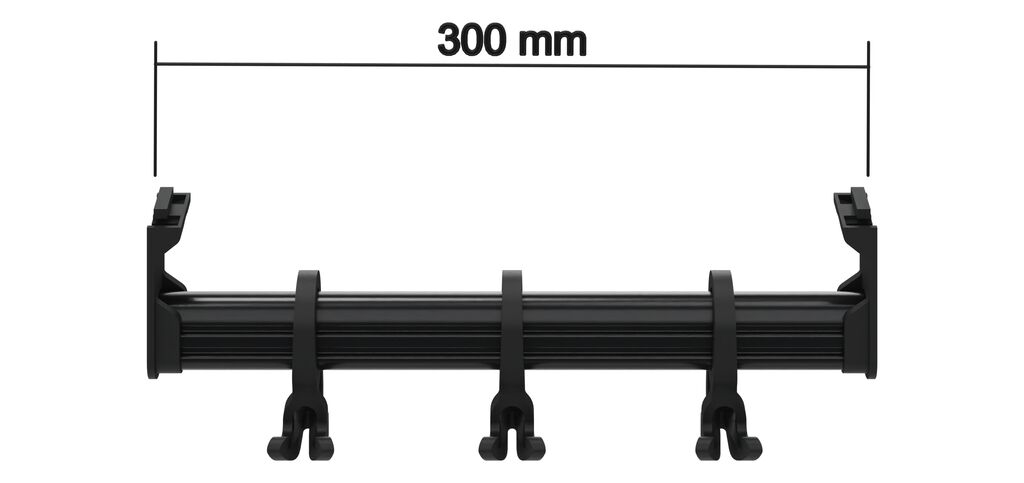 C+P Changing room rails with 3 sliding hooks
