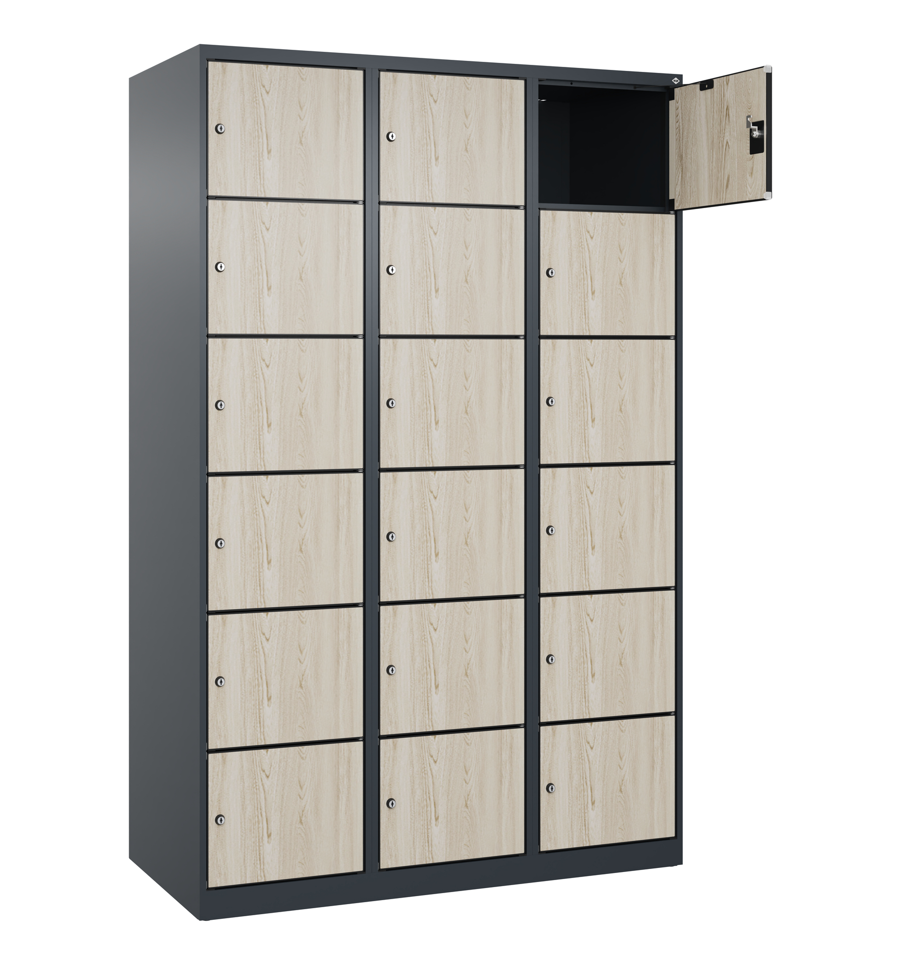 C+P Schlie�fachschrank Evolo PLUS, 18 F�cher, 1850x1200x500mm