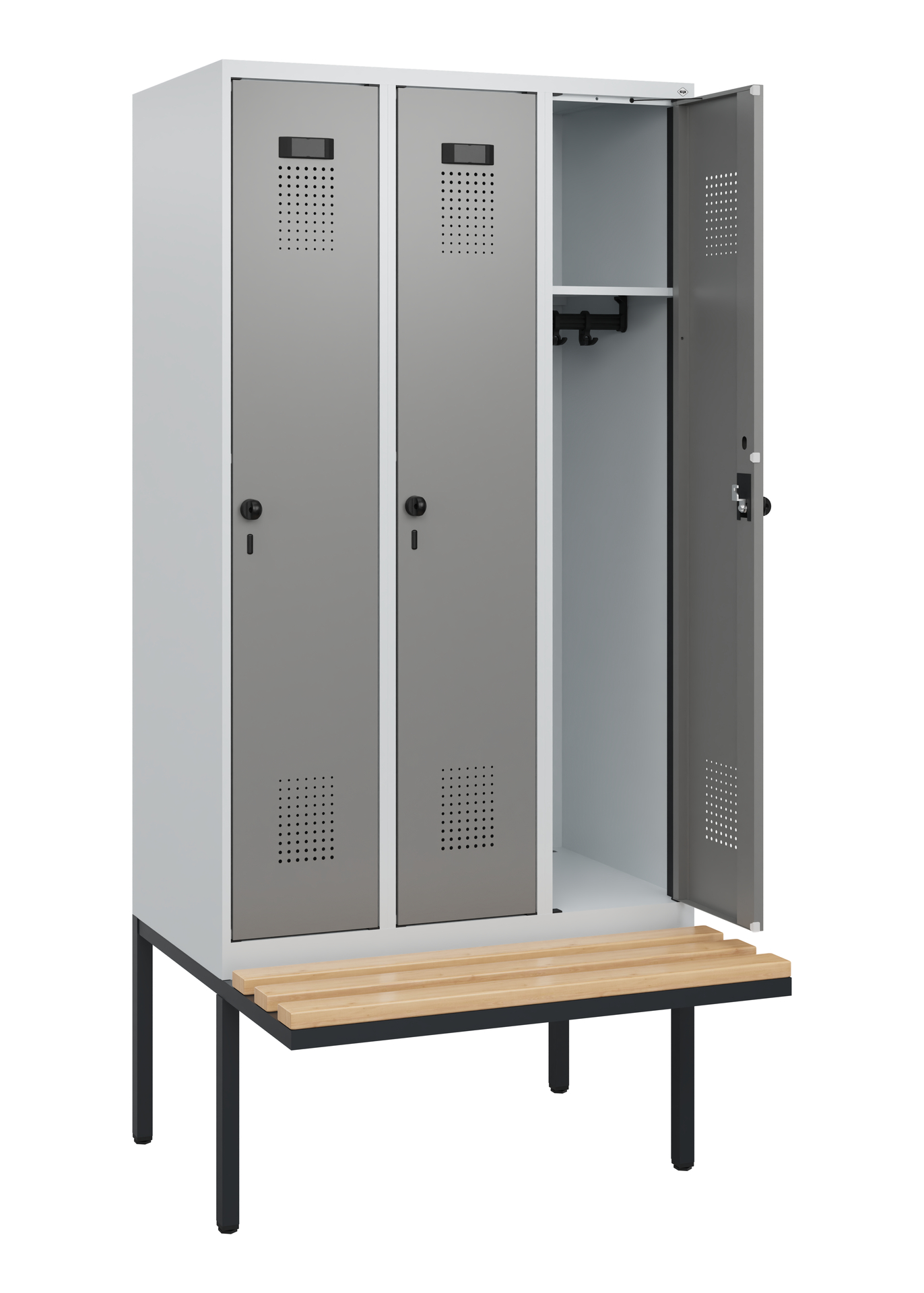 C+P Spind Evolo PLUS, Bank, 3 Abteile, 1950x900x81
