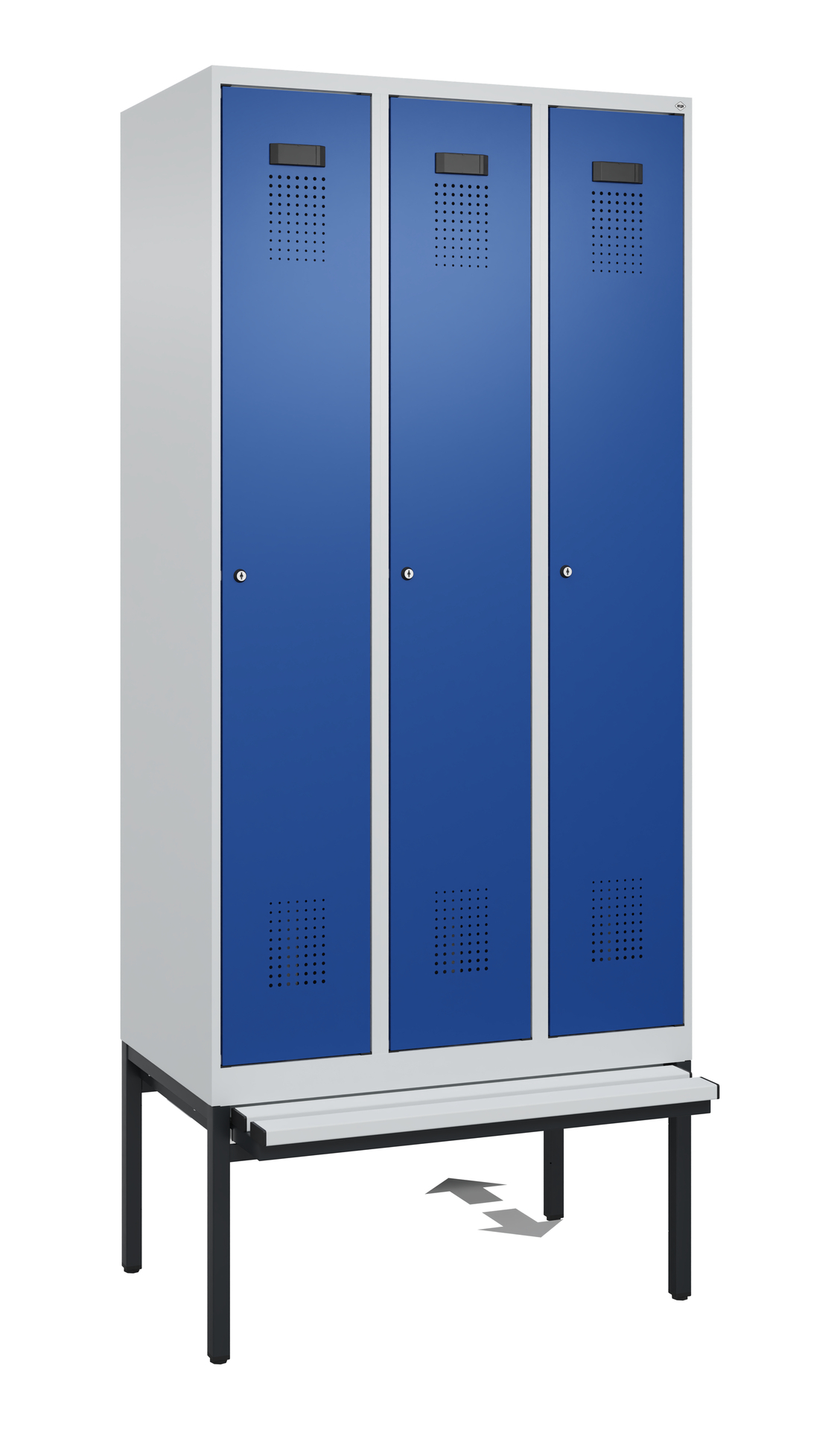 C+P Spind Evolo PLUS, Bank, 3 Abteile, 2120x900x815mm