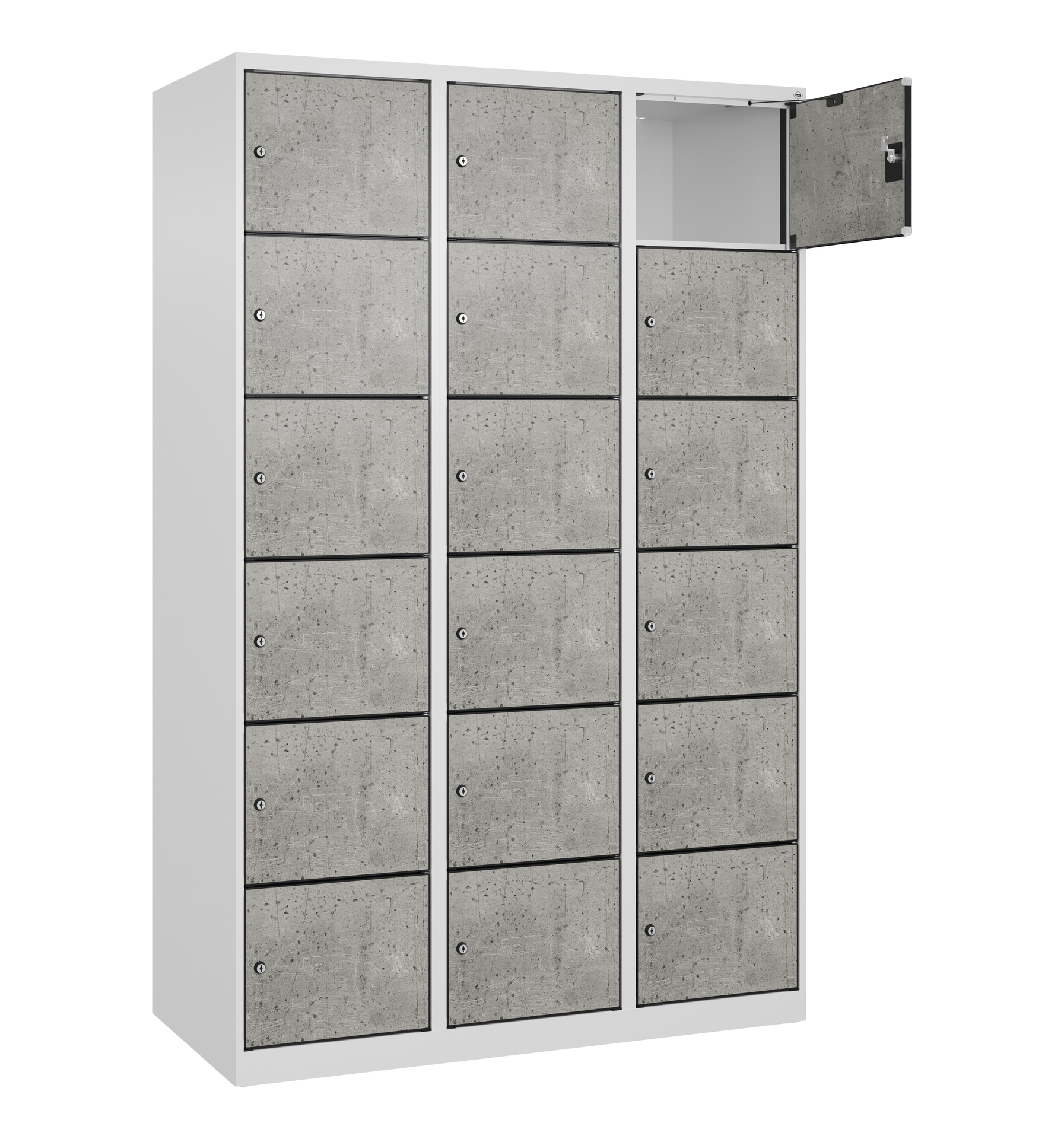 C+P Schlie�fachschrank Evolo PLUS, 18 F�cher, 1850x1200x500mm