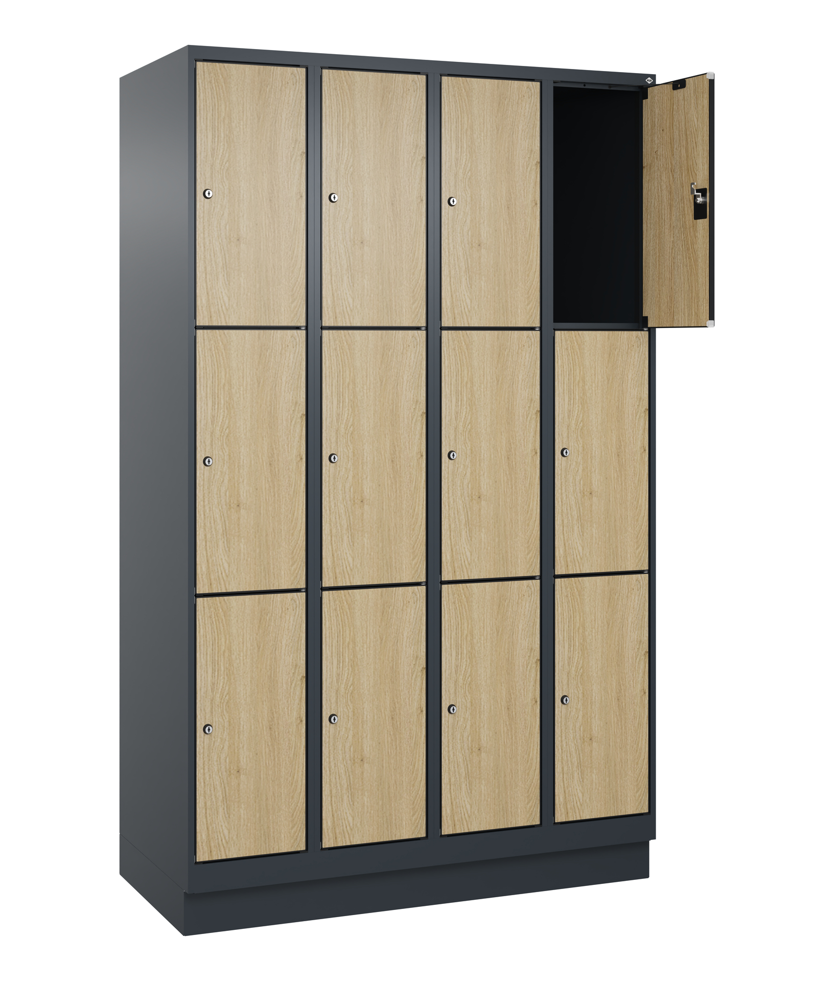 C+P Schlie�fachschrank Evolo PLUS, Sockel, 12 F�cher, 1950x1200x500mm