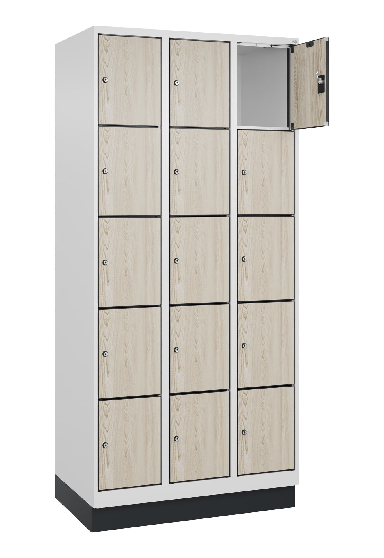 C+P Schlie�fachschrank Evolo PLUS, Sockel, 15 F�cher, 1950x900x500mm