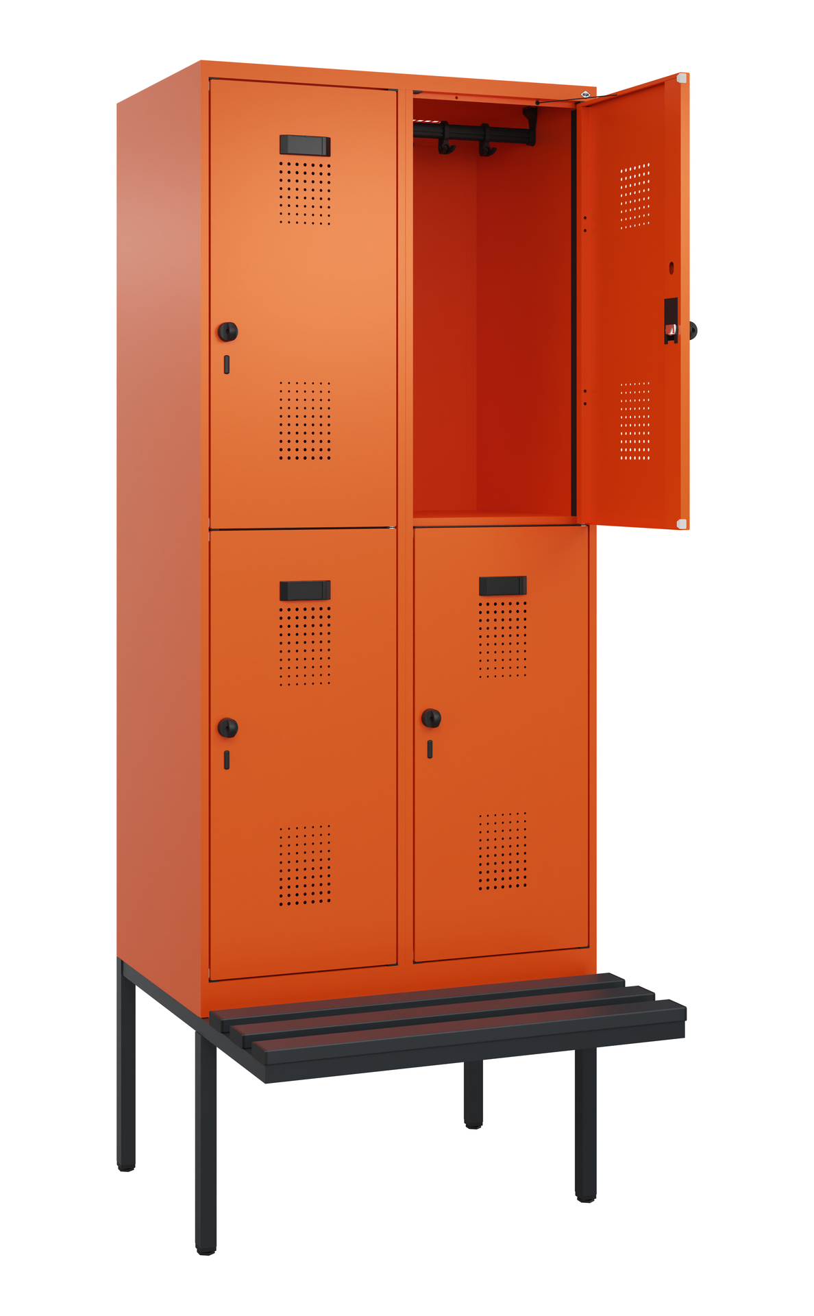 C+P Doppelstock-Spind Evolo PLUS, Bank, 4 Fächer, 