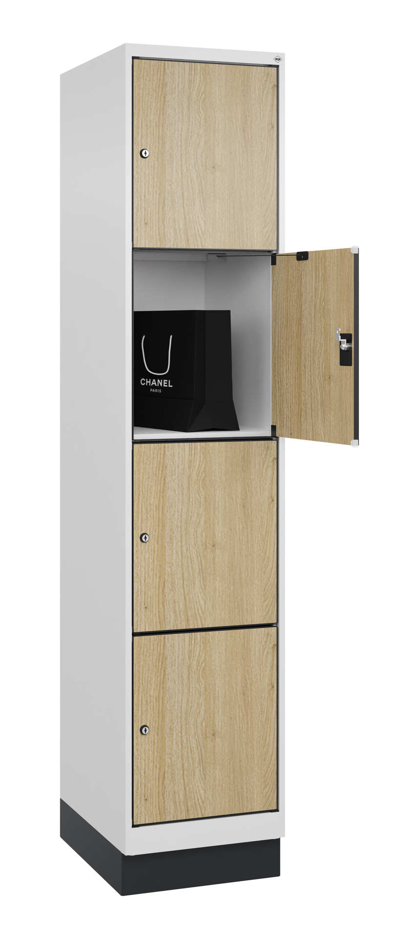 C+P Schlie�fachschrank Evolo PLUS, Sockel, 4 F�cher, 1950x400x500mm