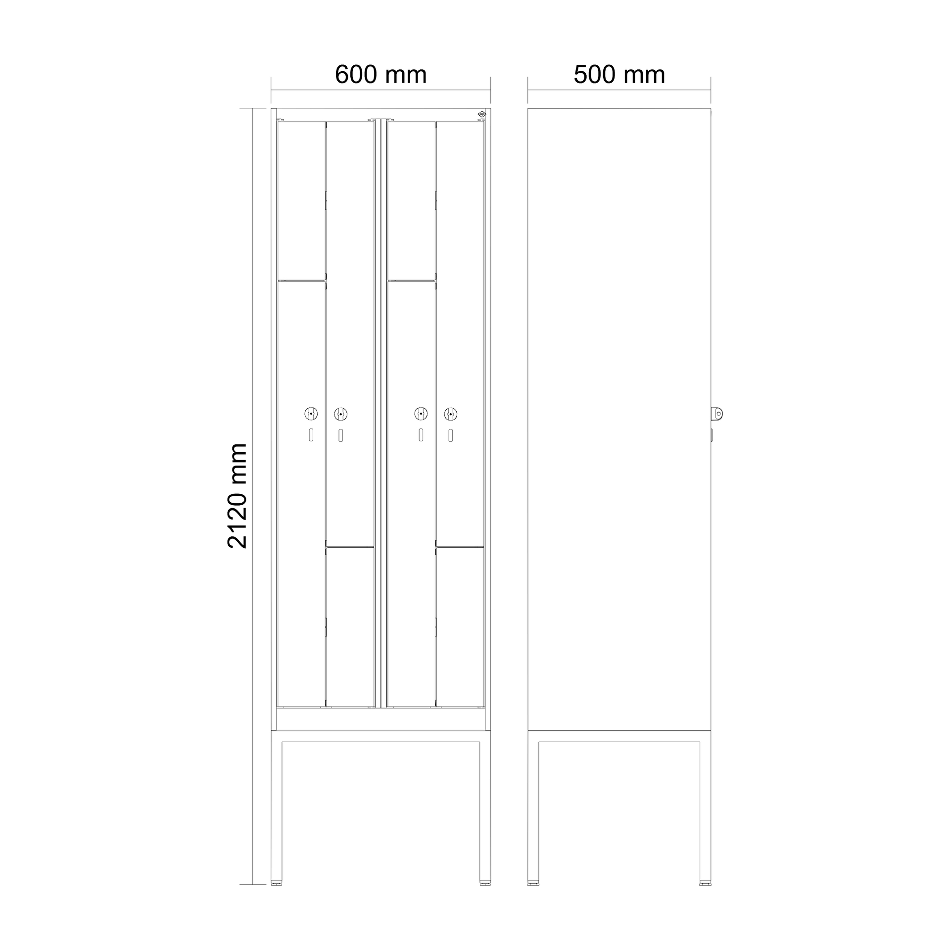 C+P Z-Spind Evolo PLUS, Gestell, 4 F�cher, 2120x600x500mm