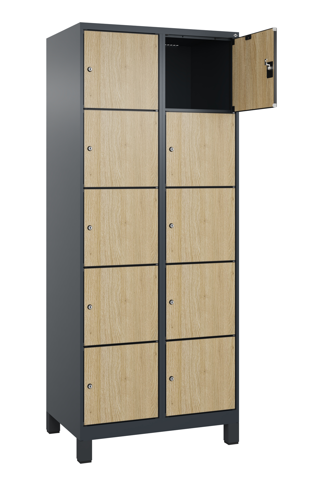 C+P Schlie�fachschrank Evolo PLUS, F��e, 10 F�cher, 1950x800x500mm