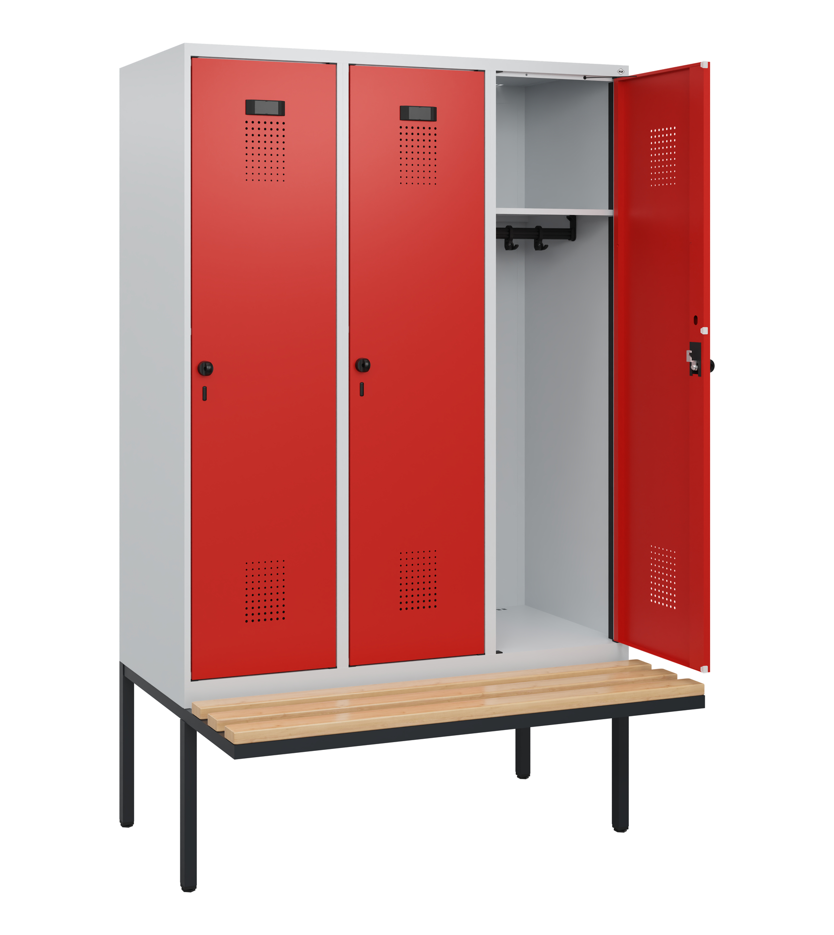 C+P Spind Evolo PLUS, Bank, 3 Abteile, 1950x1200x8