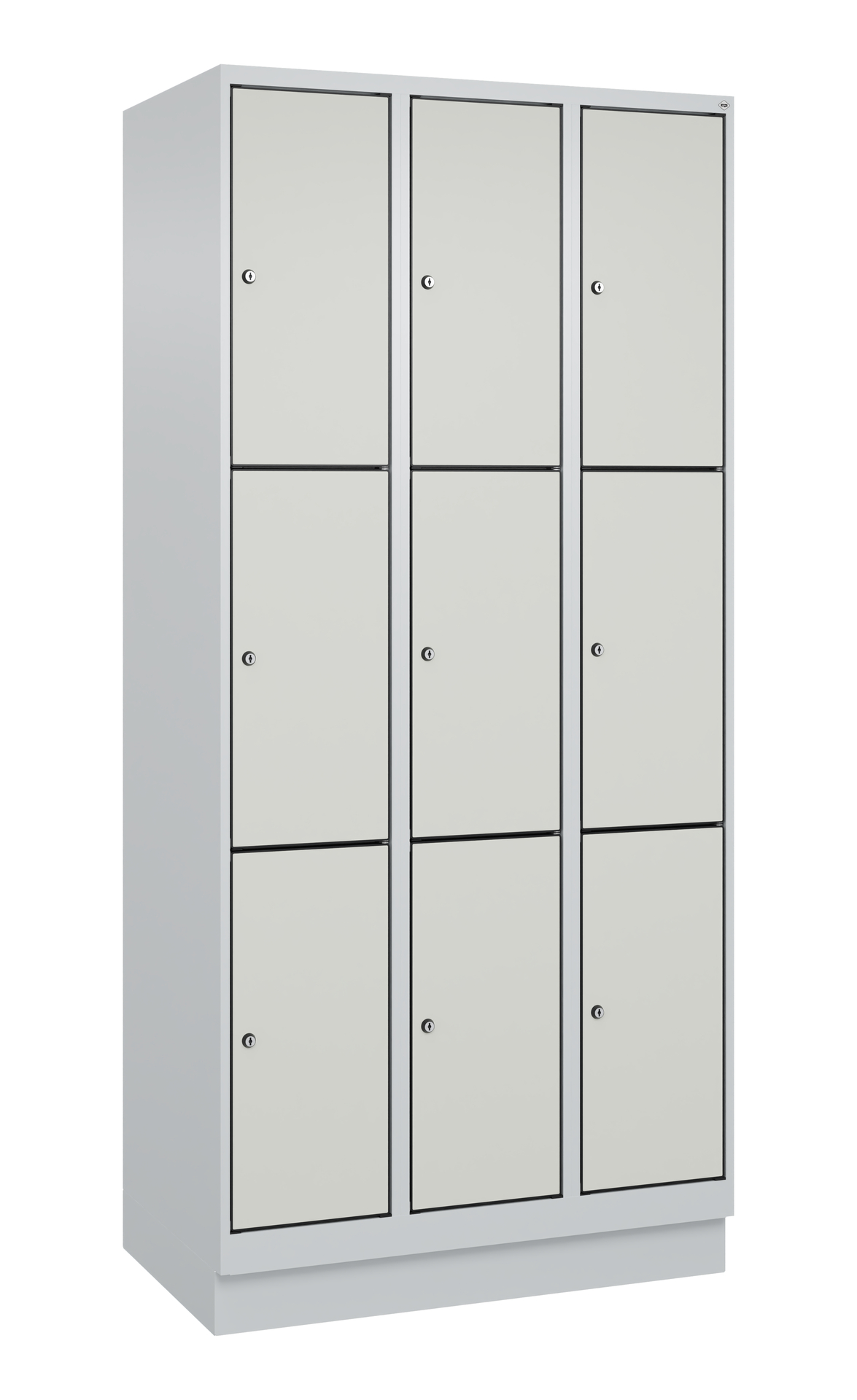 C+P Schlie�fachschrank Evolo PLUS, Sockel, 9 F�cher, 1950x900x500mm