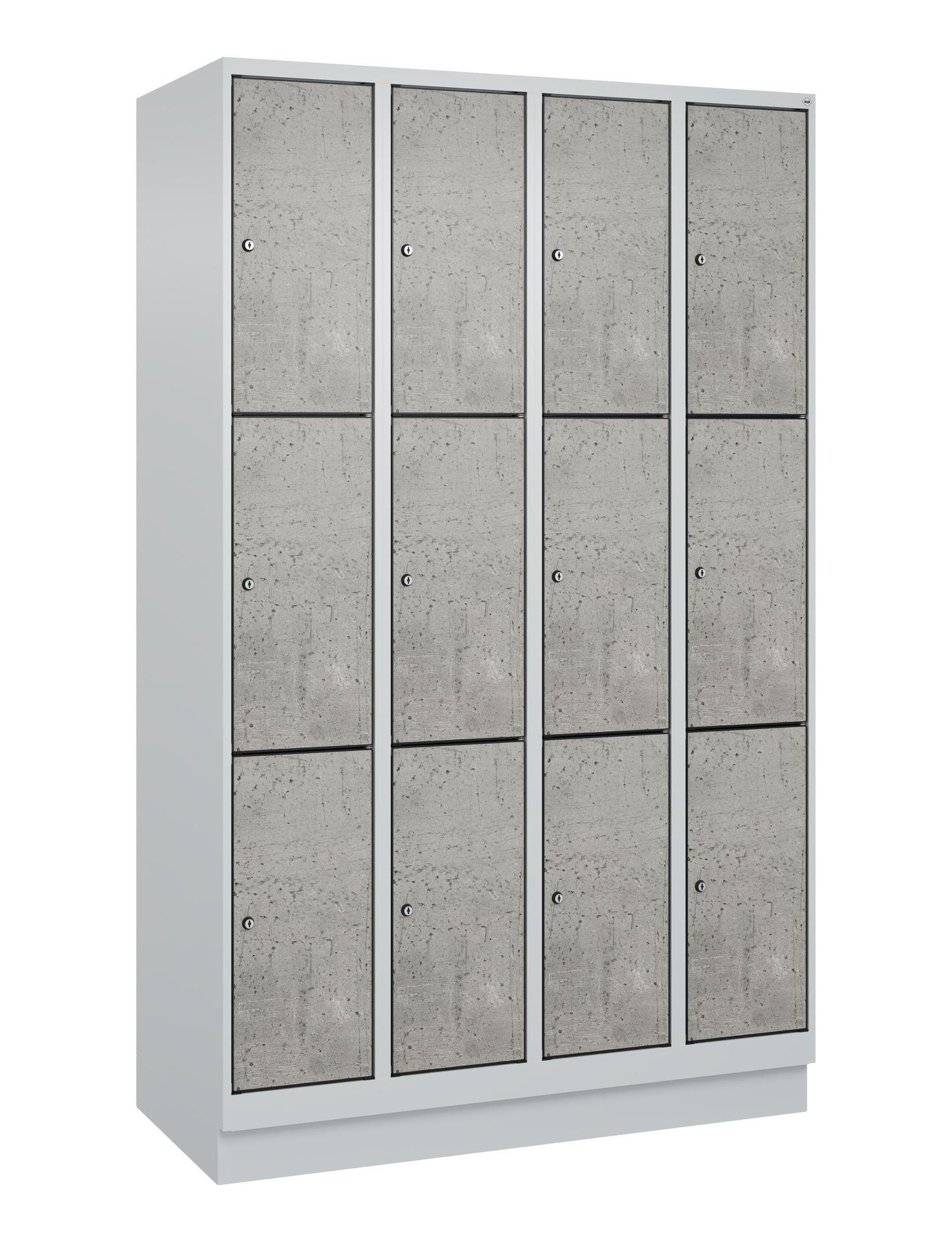 C+P Schlie�fachschrank Evolo PLUS, Sockel, 12 F�cher, 1950x1200x500mm