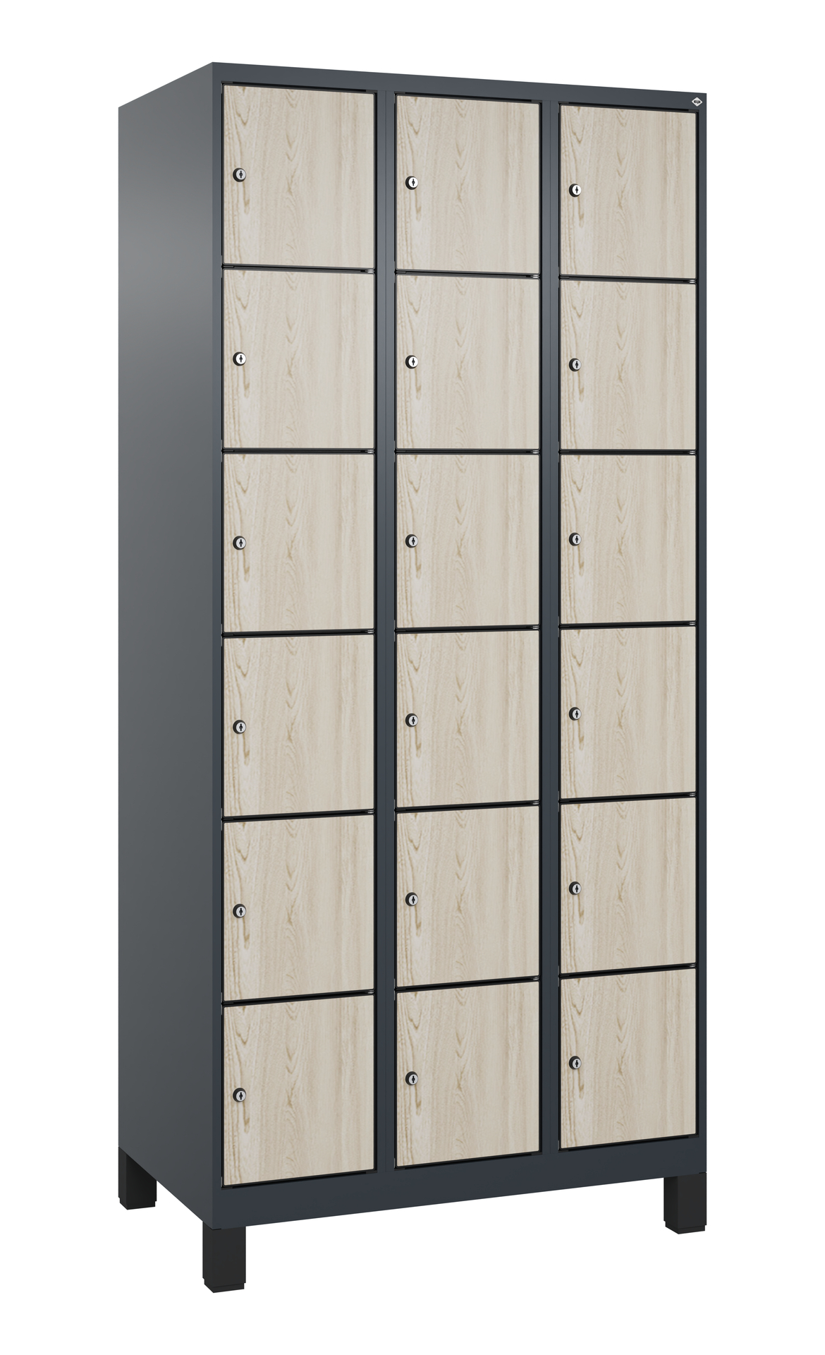 C+P Schlie�fachschrank Evolo PLUS, F��e, 18 F�cher, 1950x900x500mm