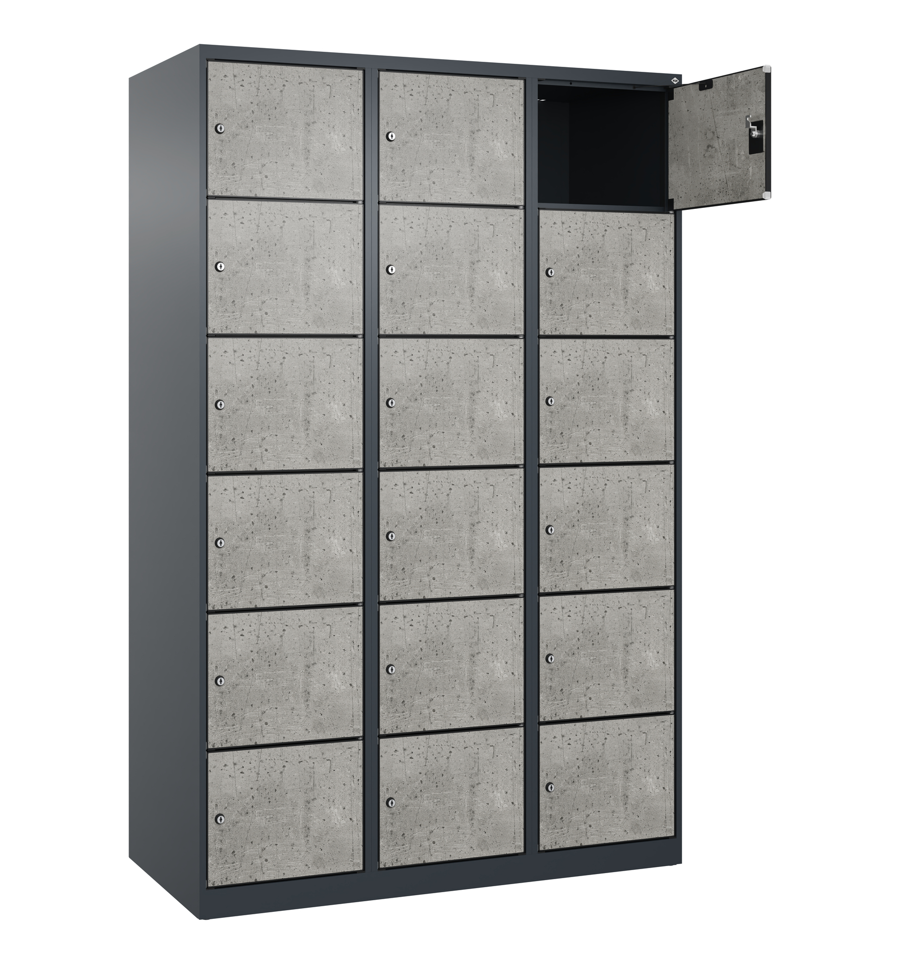 C+P Schlie�fachschrank Evolo PLUS, 18 F�cher, 1850x1200x500mm
