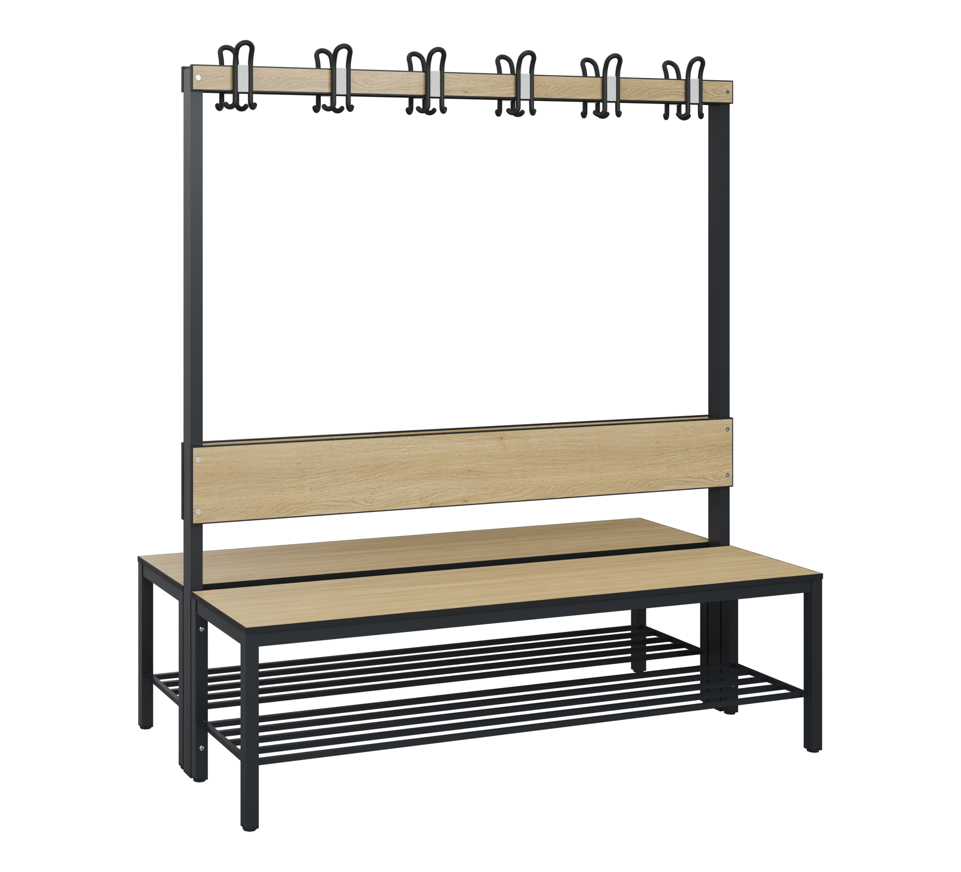 C+P Garderobenbank Solid HPL, 1716x1500x770mm, 7021/VK032
