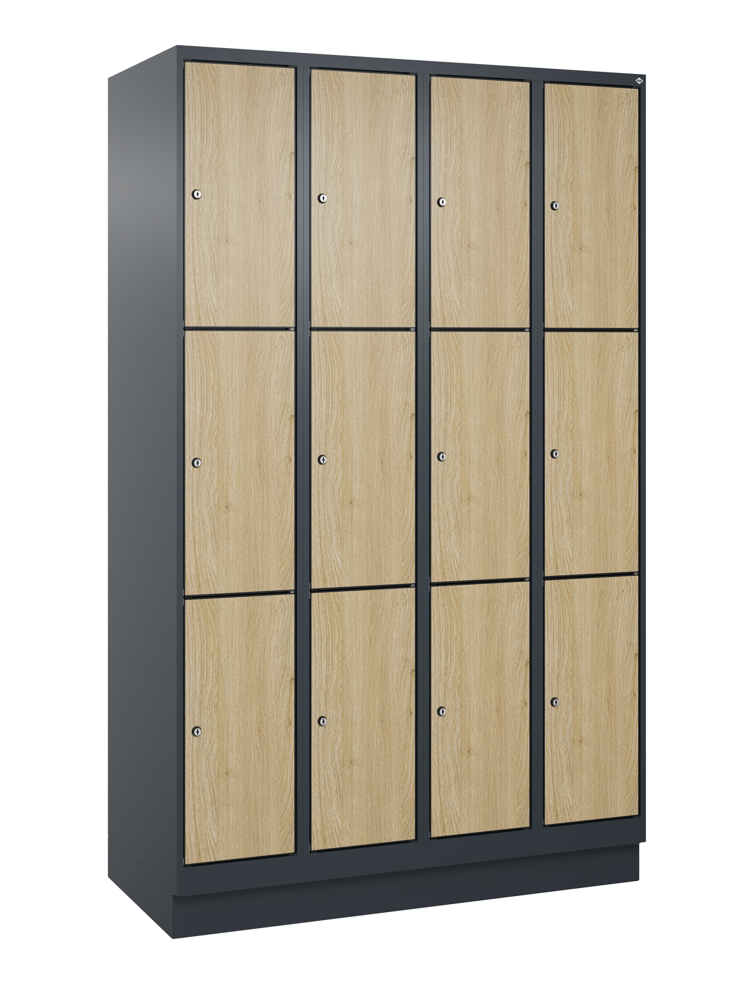 C+P Schlie�fachschrank Evolo PLUS, Sockel, 12 F�cher, 1950x1200x500mm