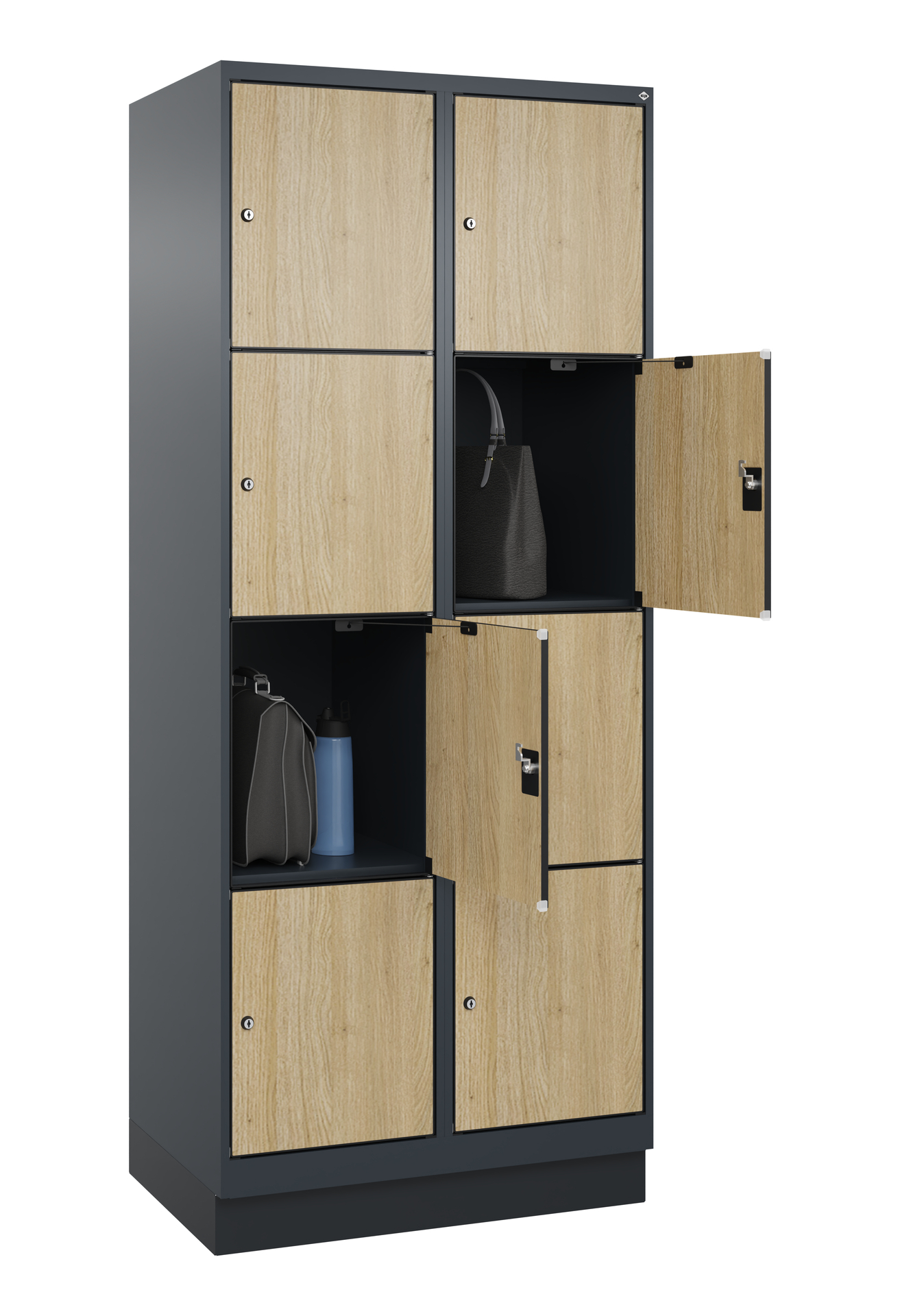 C+P Schlie�fachschrank Evolo PLUS, Sockel, 8 F�cher, 1950x800x500mm