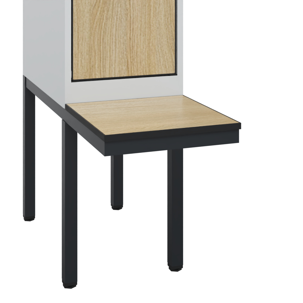 C+P PSA Schwarz-Wei�-Spind Evolo PLUS, Bank, 2 Abteile, 2120x600x815mm