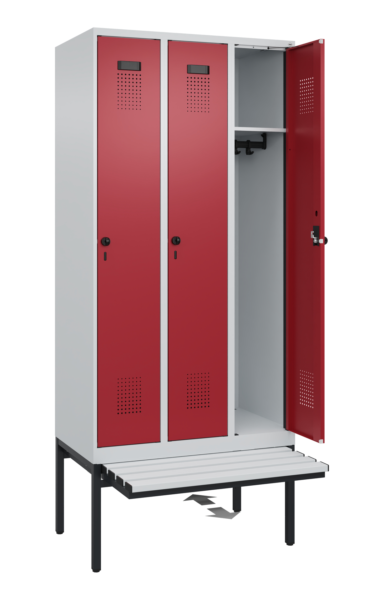 C+P Spind Evolo PLUS, Bank, 3 Abteile, 2120x900x815mm