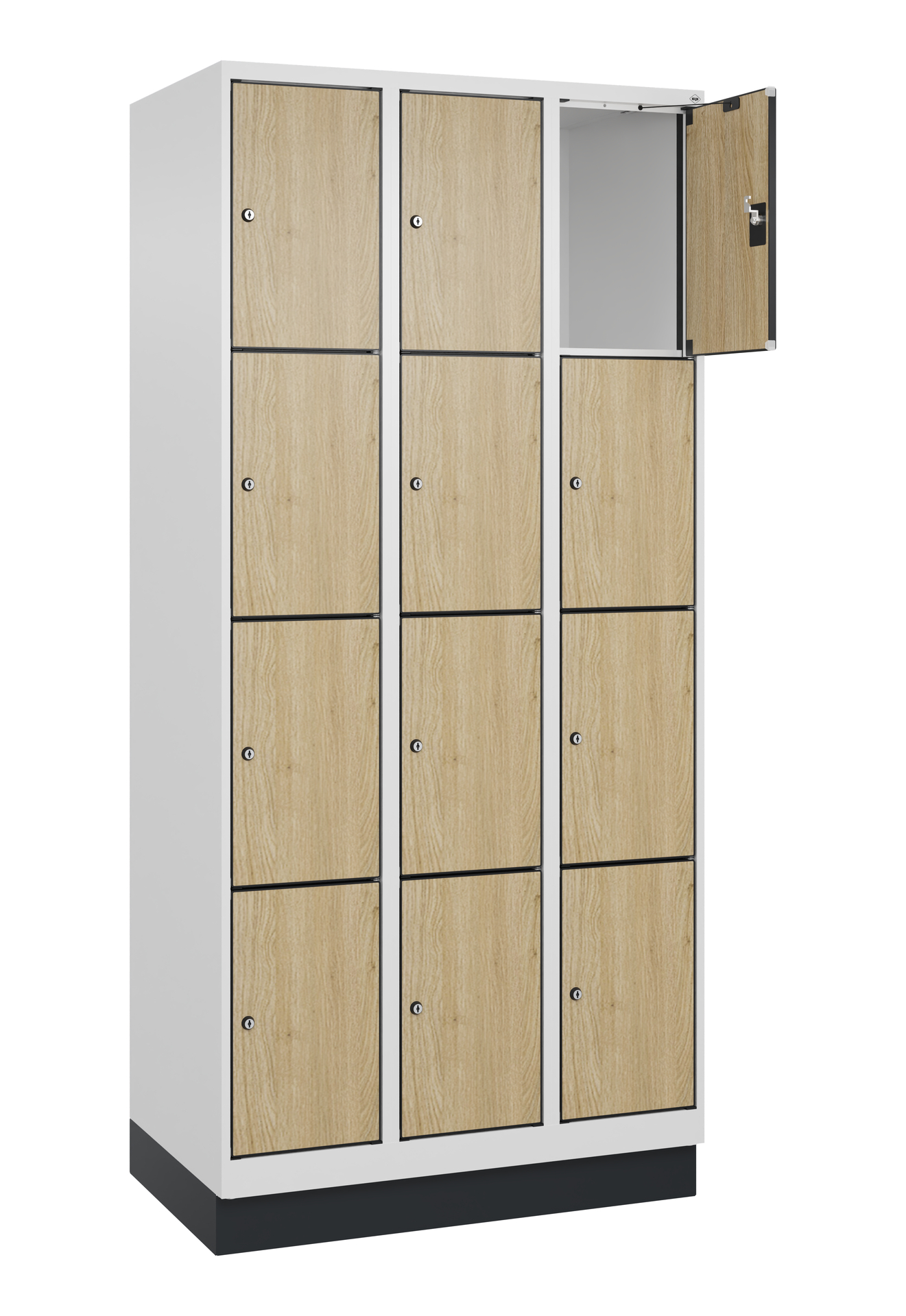 C+P Schlie�fachschrank Evolo PLUS, Sockel, 12 F�cher, 1950x900x500mm