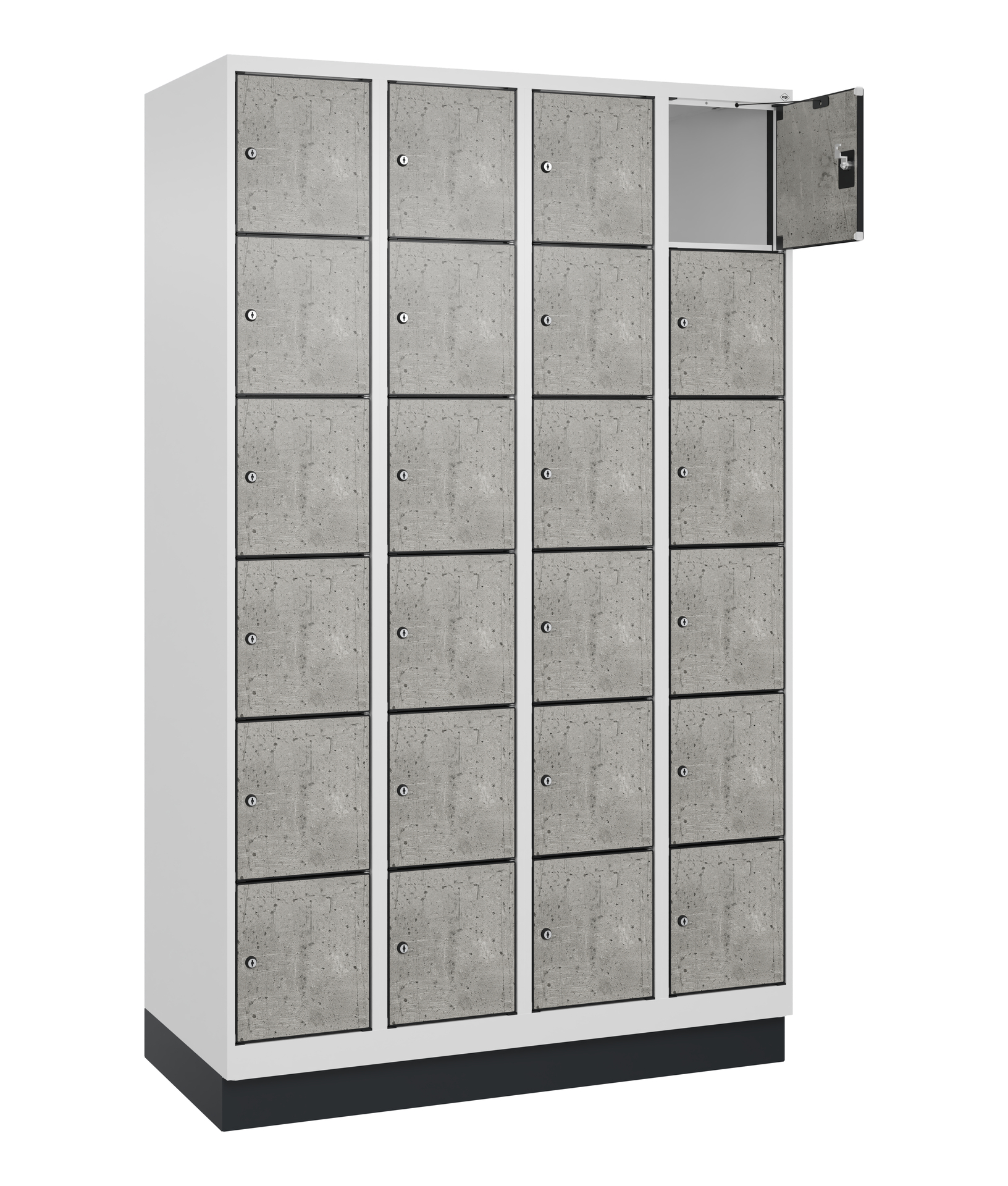 C+P Schlie�fachschrank Evolo PLUS, Sockel, 24 F�cher, 1950x1200x500mm