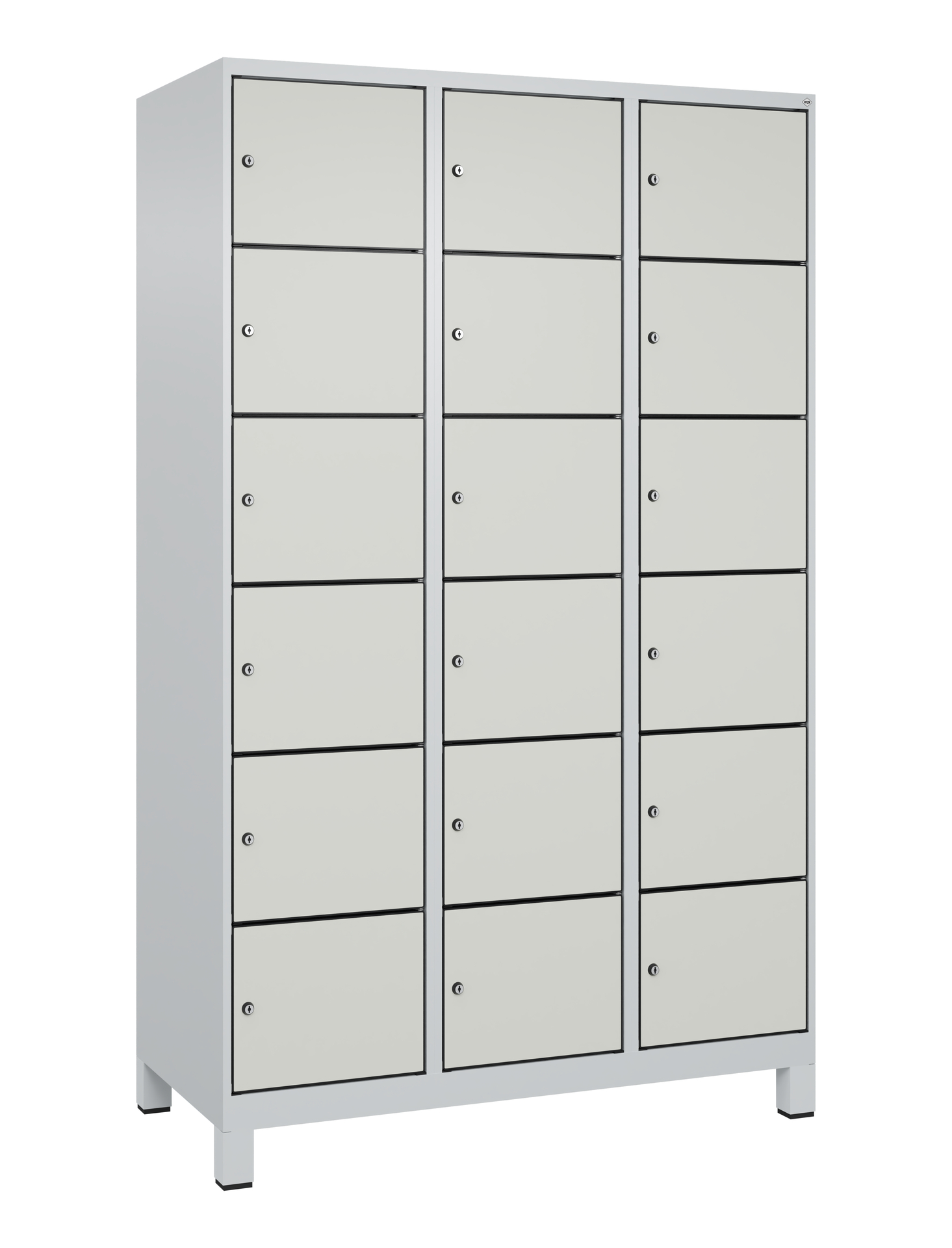 C+P Schlie�fachschrank Evolo PLUS, F��e, 18 F�cher, 1950x1200x500mm