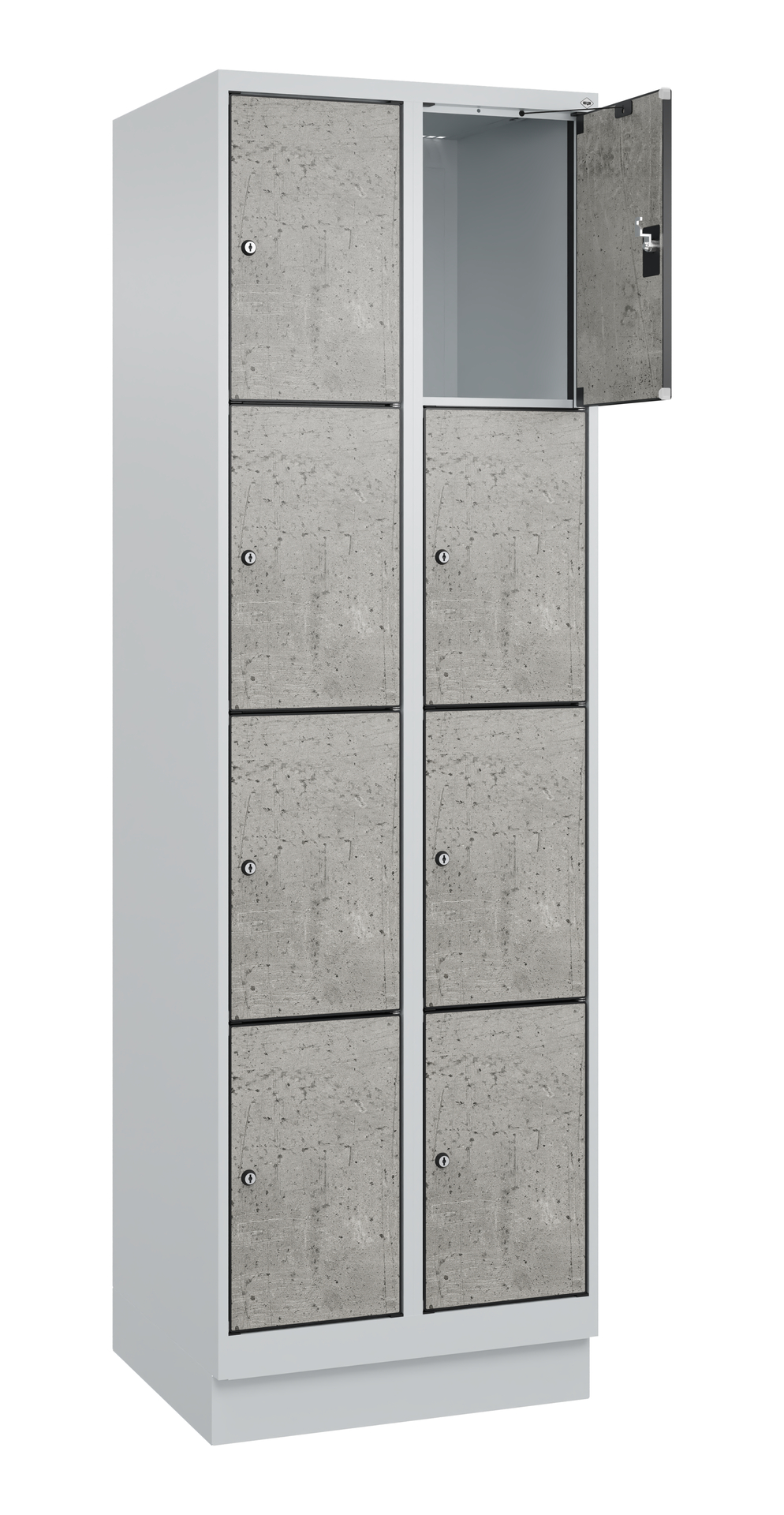 C+P Schlie�fachschrank Evolo PLUS, Sockel, 8 F�cher, 1950x600x500mm