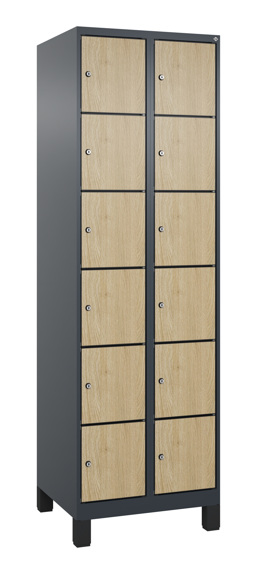 C+P Schlie�fachschrank Evolo PLUS, F��e, 12 F�cher, 1950x600x500mm