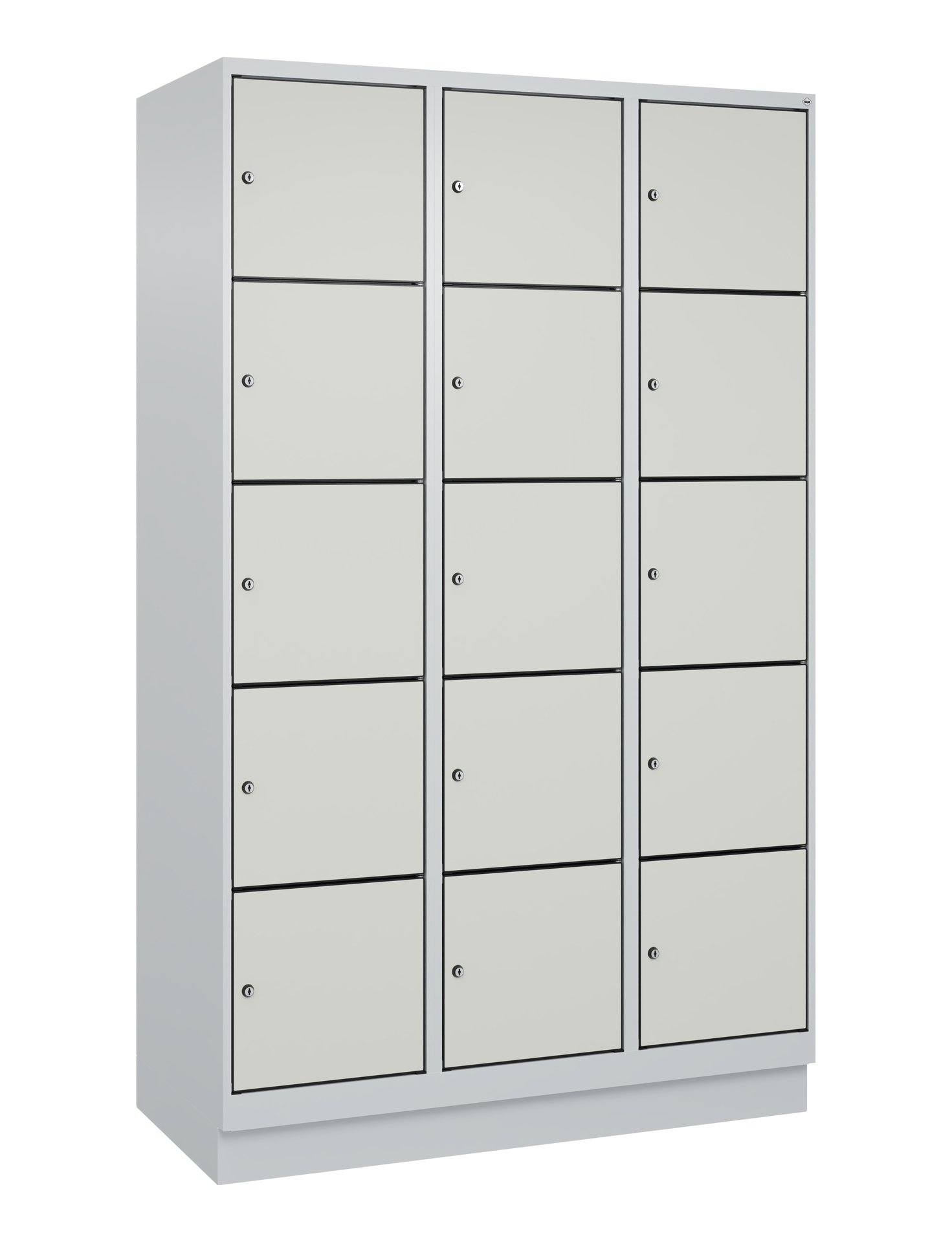 C+P Schlie�fachschrank Evolo PLUS, Sockel, 15 F�cher, 1950x1200x500mm