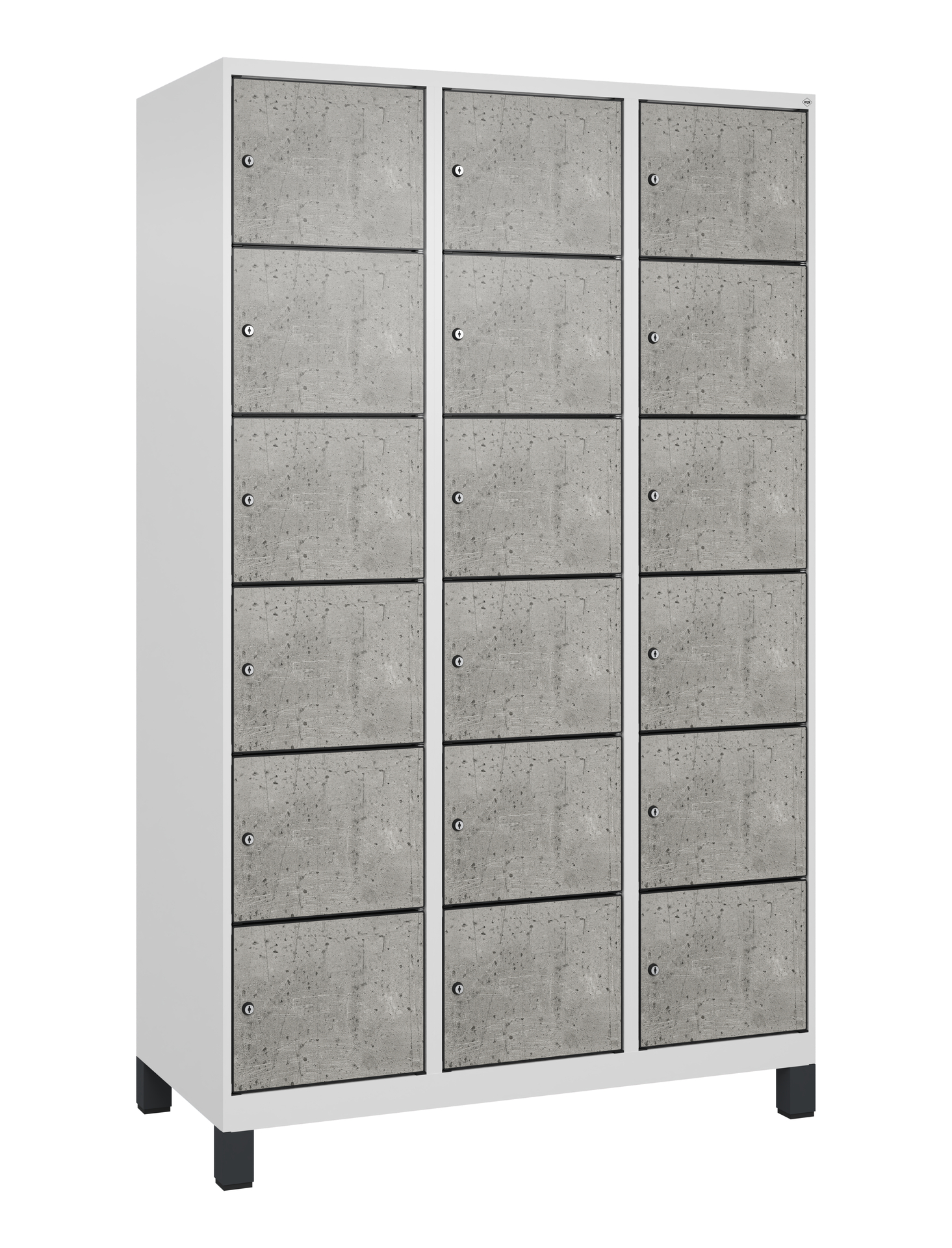 C+P Schlie�fachschrank Evolo PLUS, F��e, 18 F�cher, 1950x1200x500mm
