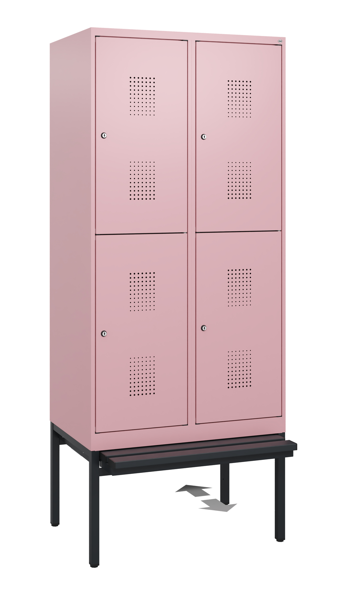 C+P Doppelstöckiger Spind Evolo PLUS, 4 Fächer, 1950x800x815mm