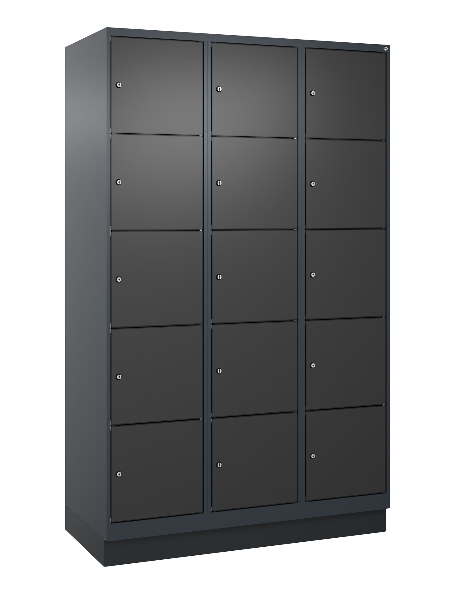C+P Schlie�fachschrank Evolo PLUS, Sockel, 15 F�cher, 1950x1200x500mm