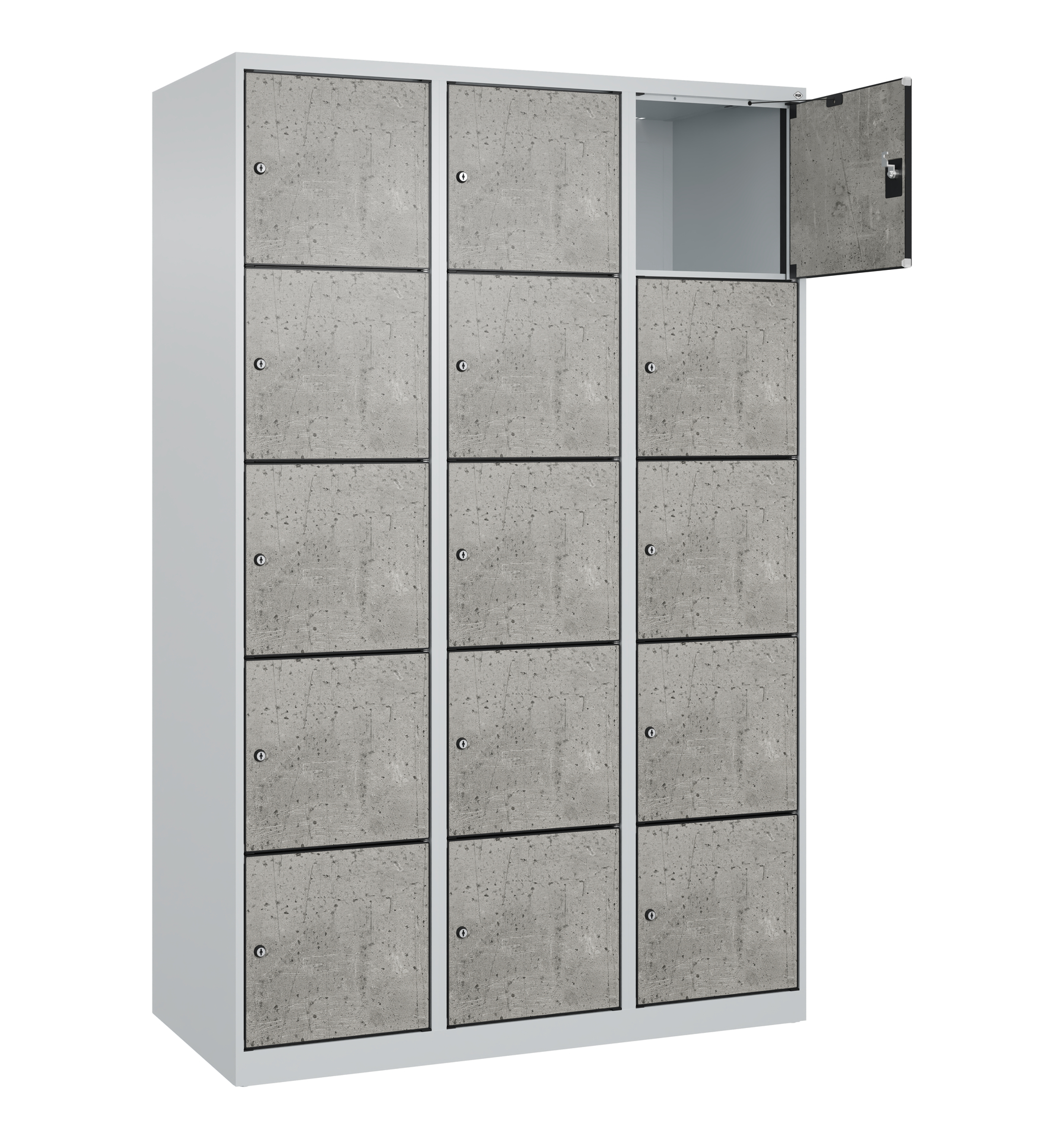 C+P Schlie�fachschrank Evolo PLUS, 15 F�cher, 1850x1200x500mm
