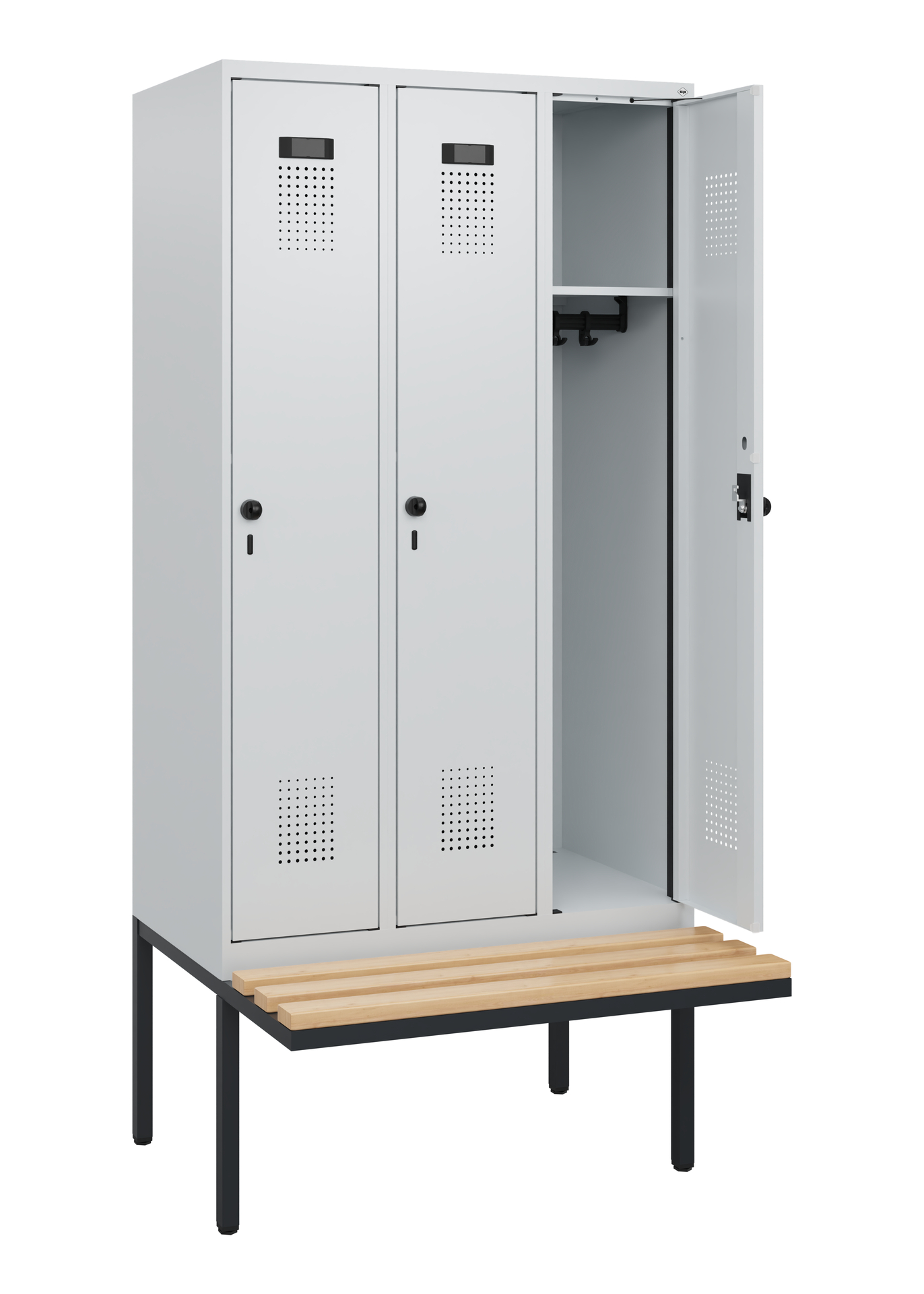 C+P Spind Evolo PLUS, Bank, 3 Abteile, 1950x900x81