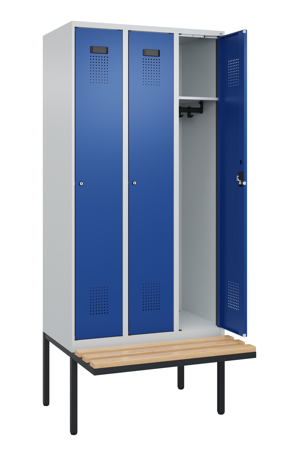 C+P Spind Evolo PLUS, Bank, 3 Abteile, 2120x900x81