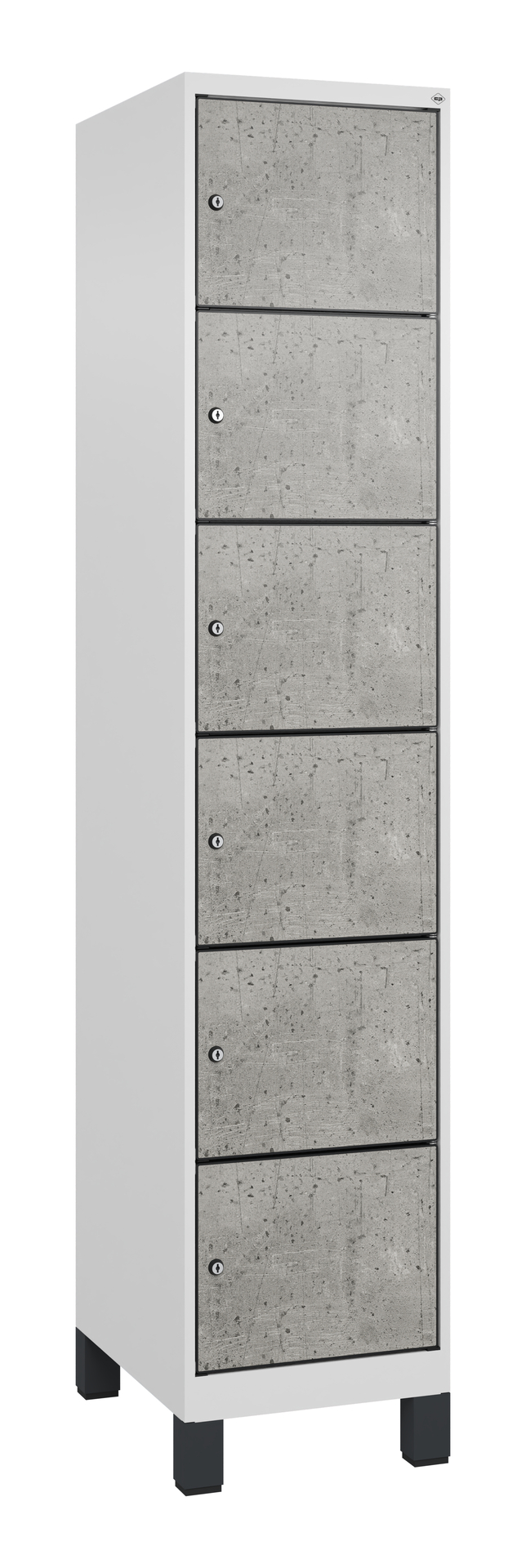 C+P Schlie�fachschrank Evolo PLUS, F��e, 6 F�cher, 1950x400x500mm