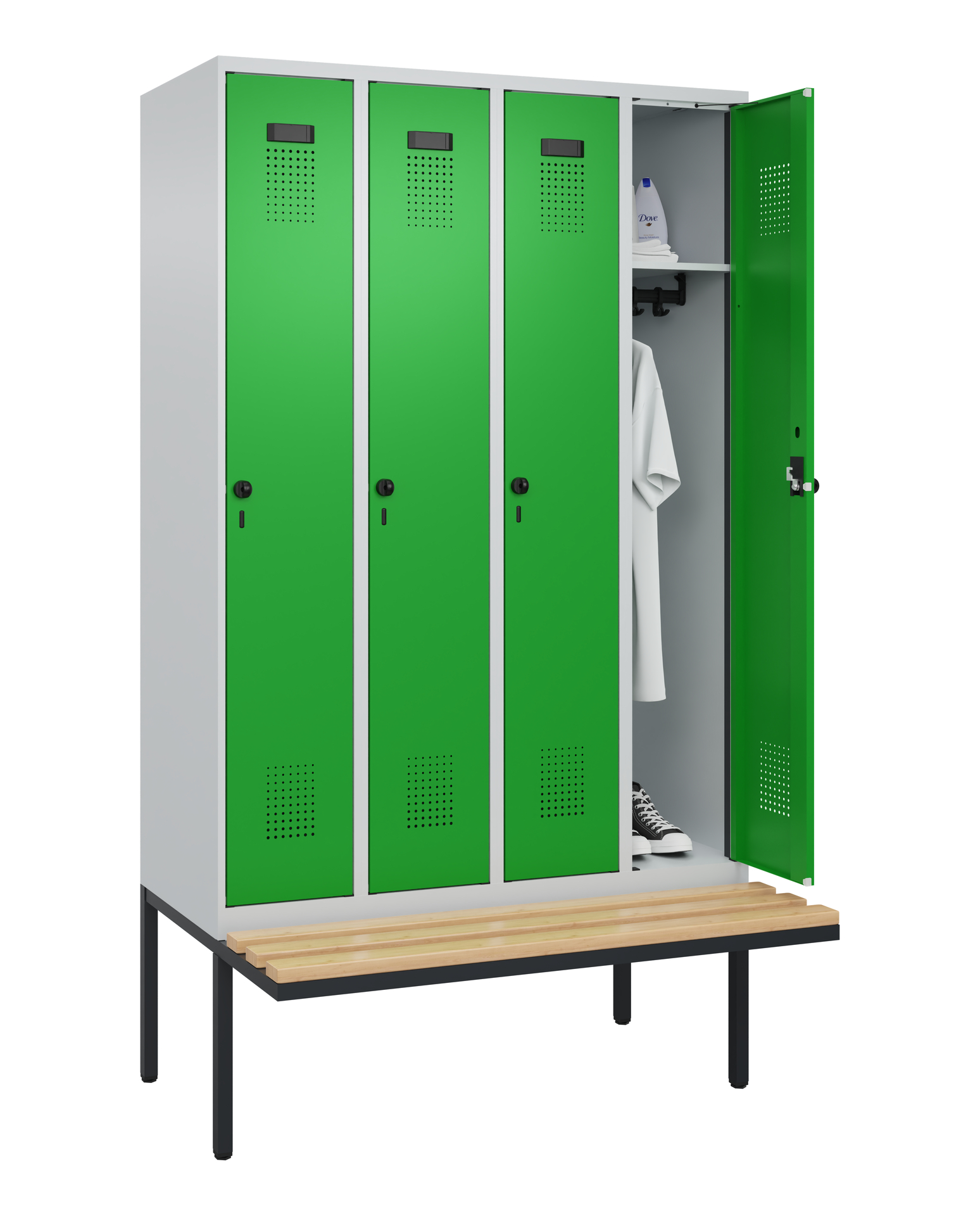 C+P Spind Evolo PLUS, Bank, 4 Abteile, 2120x1200x8