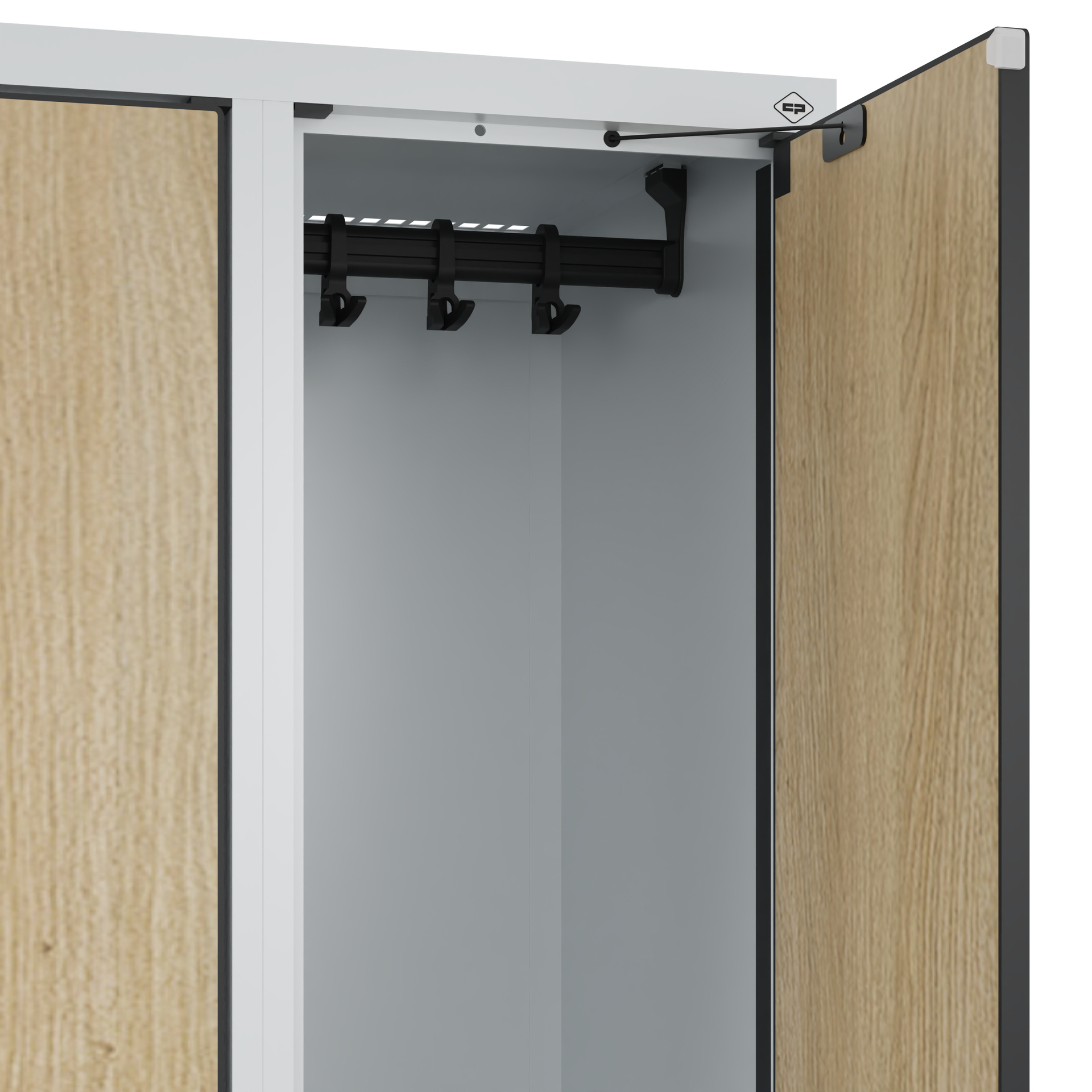 C+P Doppelst�ckiger Spind Evolo PLUS, 2 F�cher, 1950x300x815mm