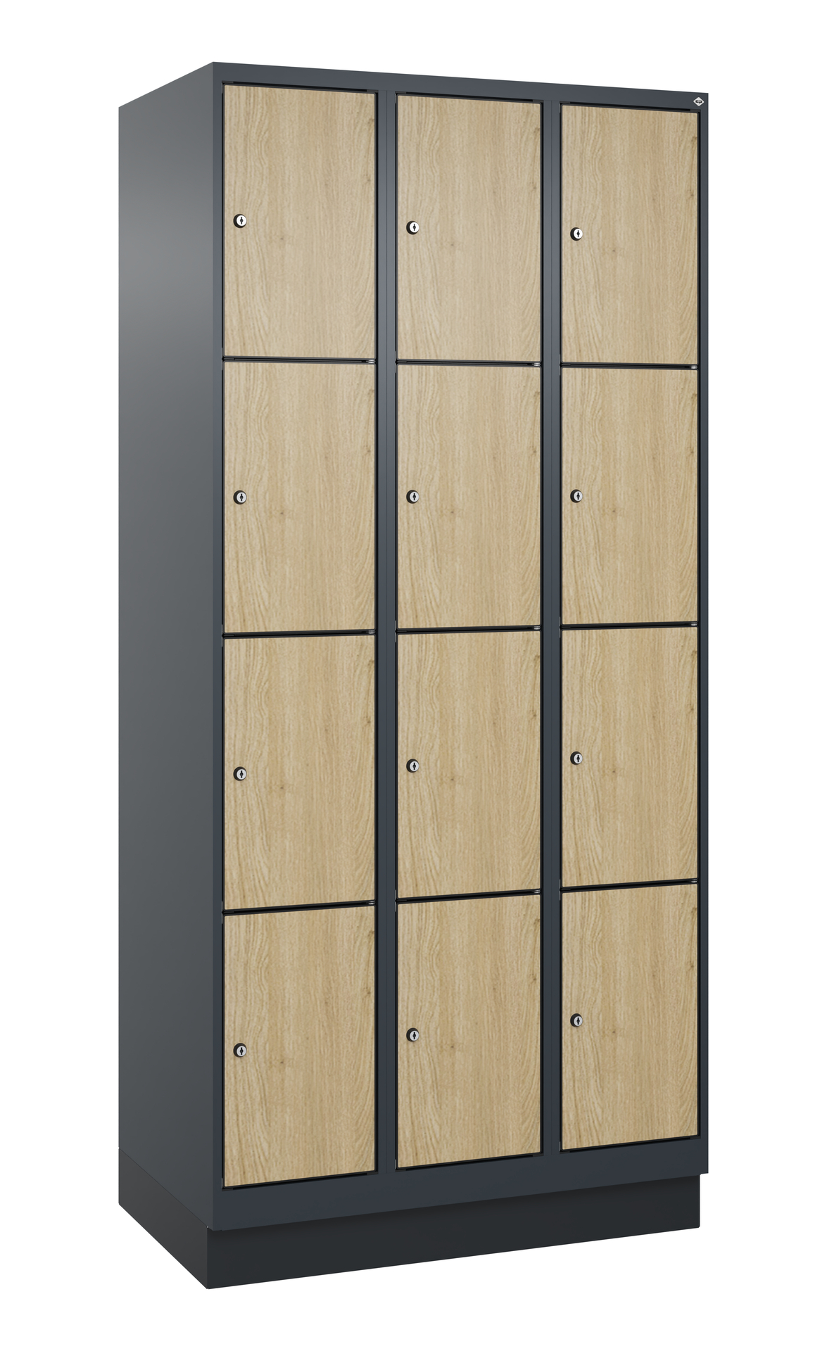 C+P Schlie�fachschrank Evolo PLUS, Sockel, 12 F�cher, 1950x900x500mm