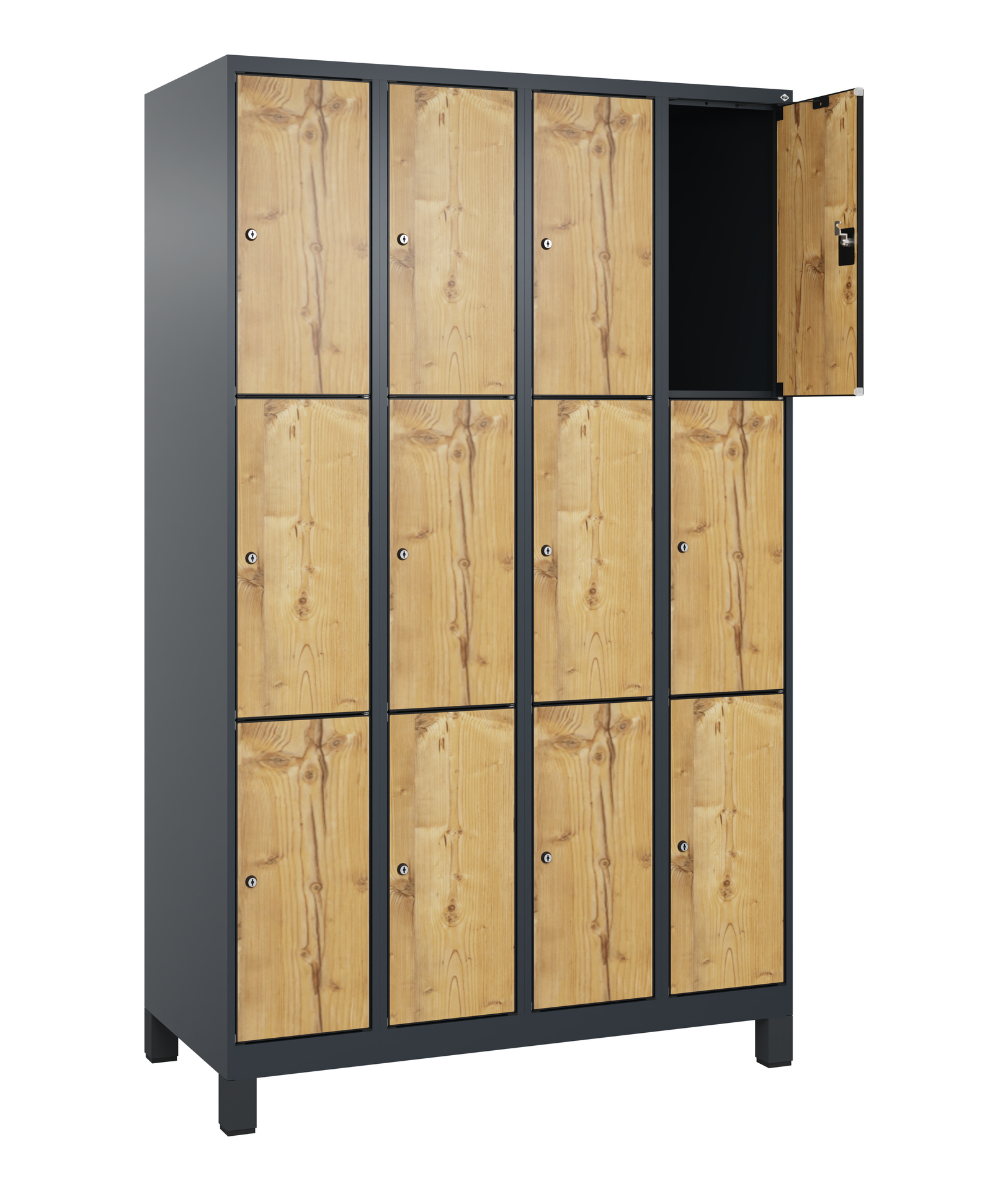 C+P Schlie�fachschrank Evolo PLUS, F��e, 12 F�cher, 1950x1200x500mm