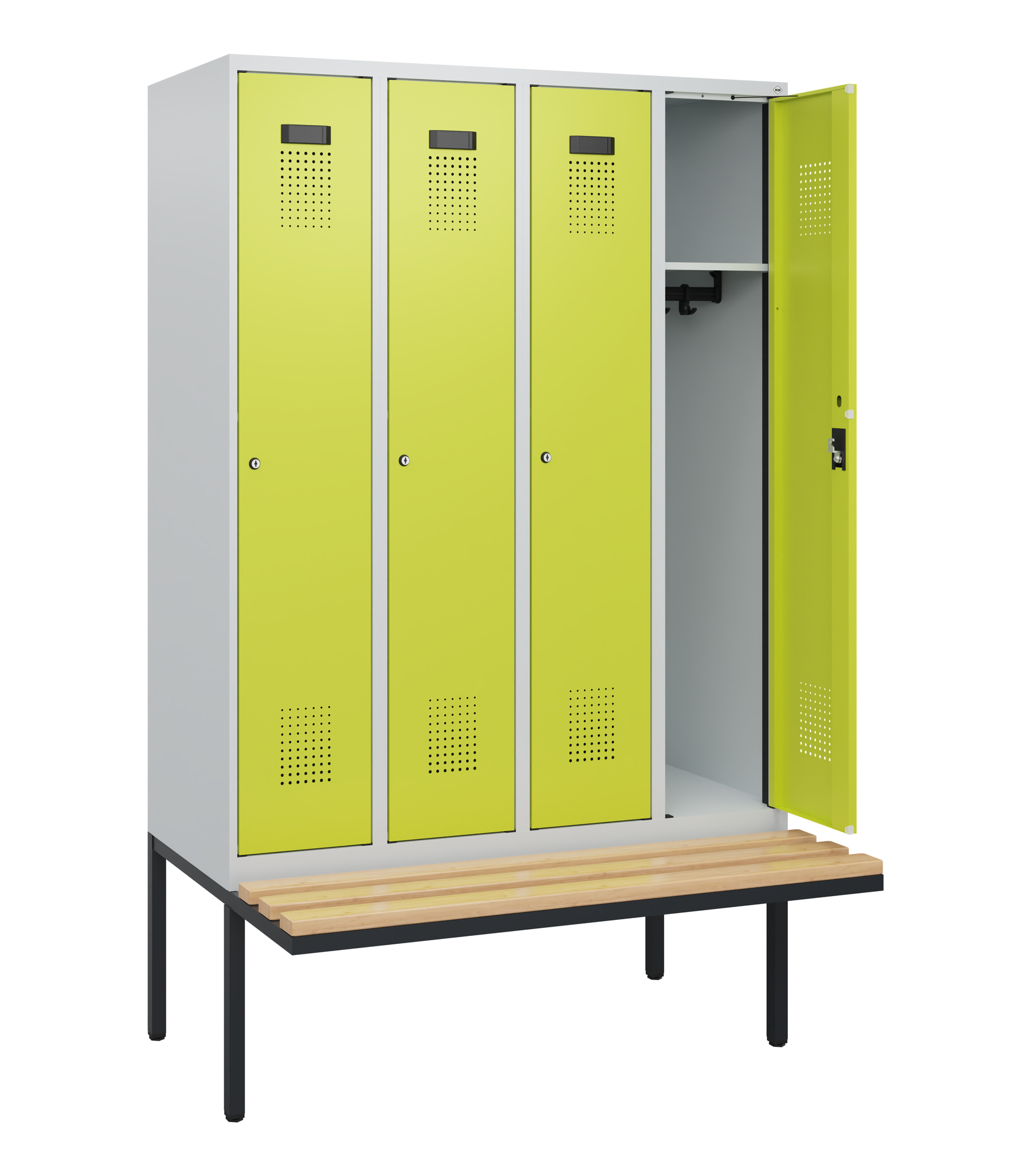 C+P Spind Evolo PLUS, Bank, 4 Abteile, 1950x1200x8