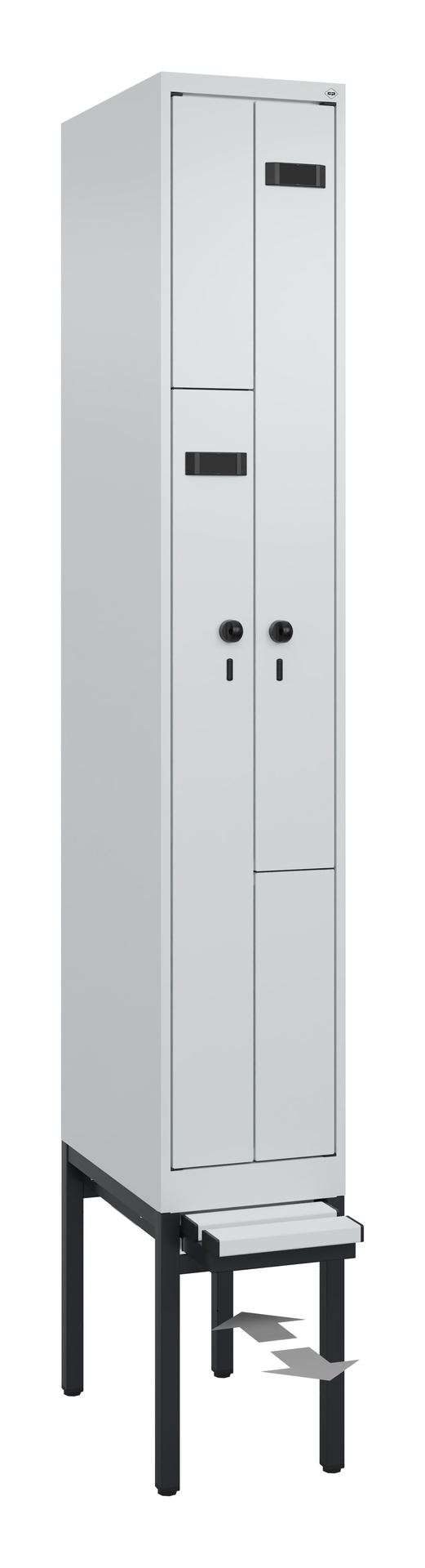 C+P Z-Spind Evolo PLUS, Bank, 2 Fächer, 2120x300x815mm