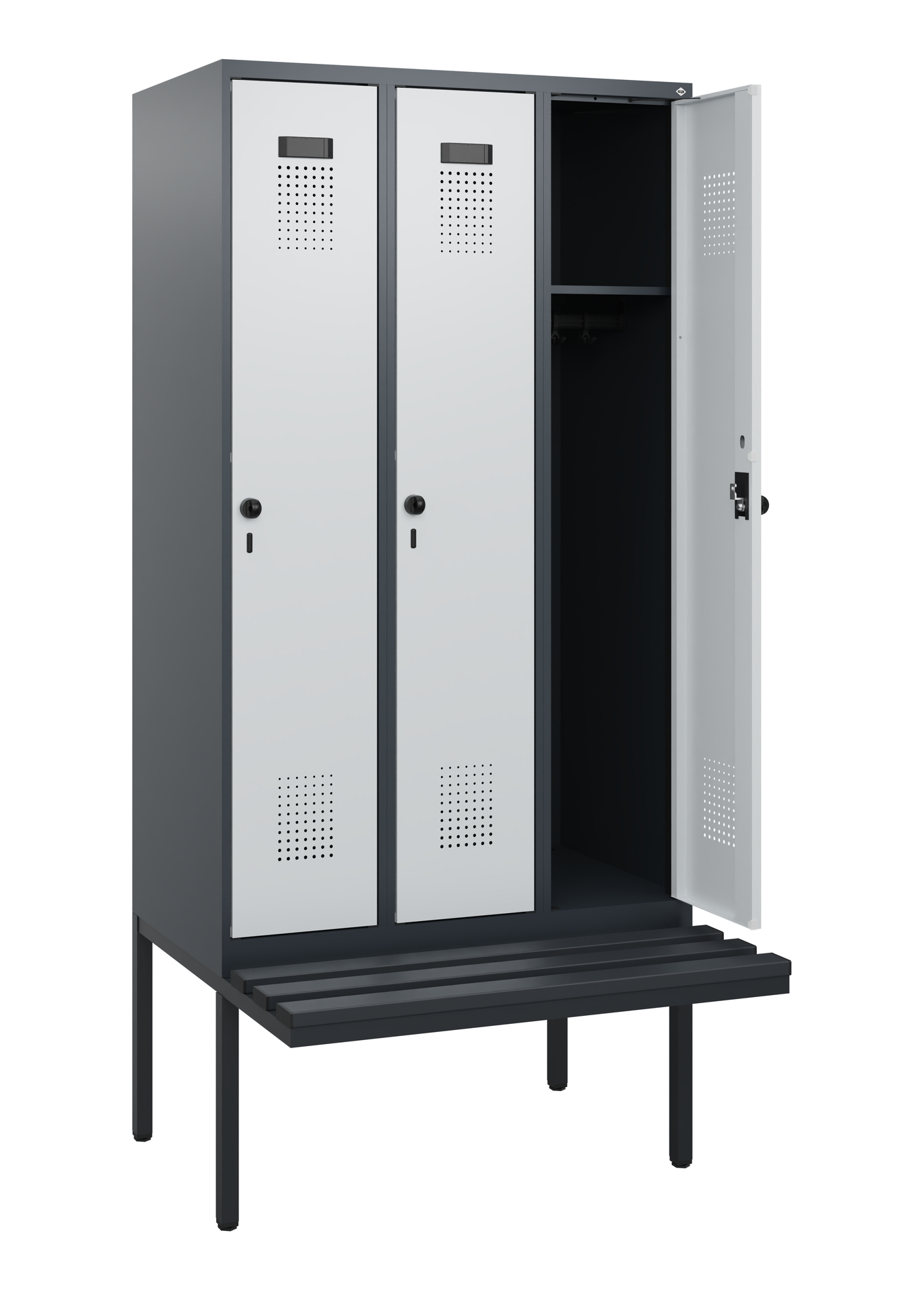 C+P Spind Evolo PLUS, Bank, 3 Abteile, 1950x900x81