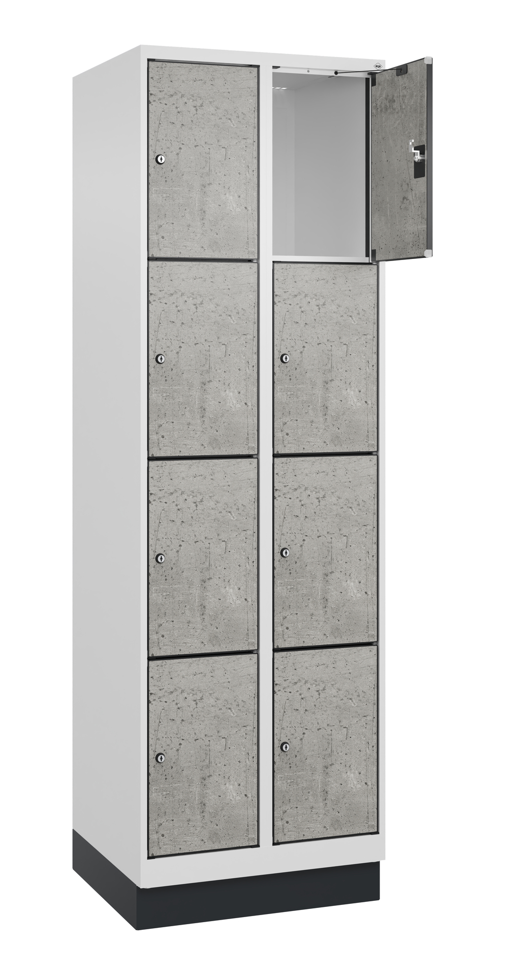 C+P Schlie�fachschrank Evolo PLUS, Sockel, 8 F�cher, 1950x600x500mm