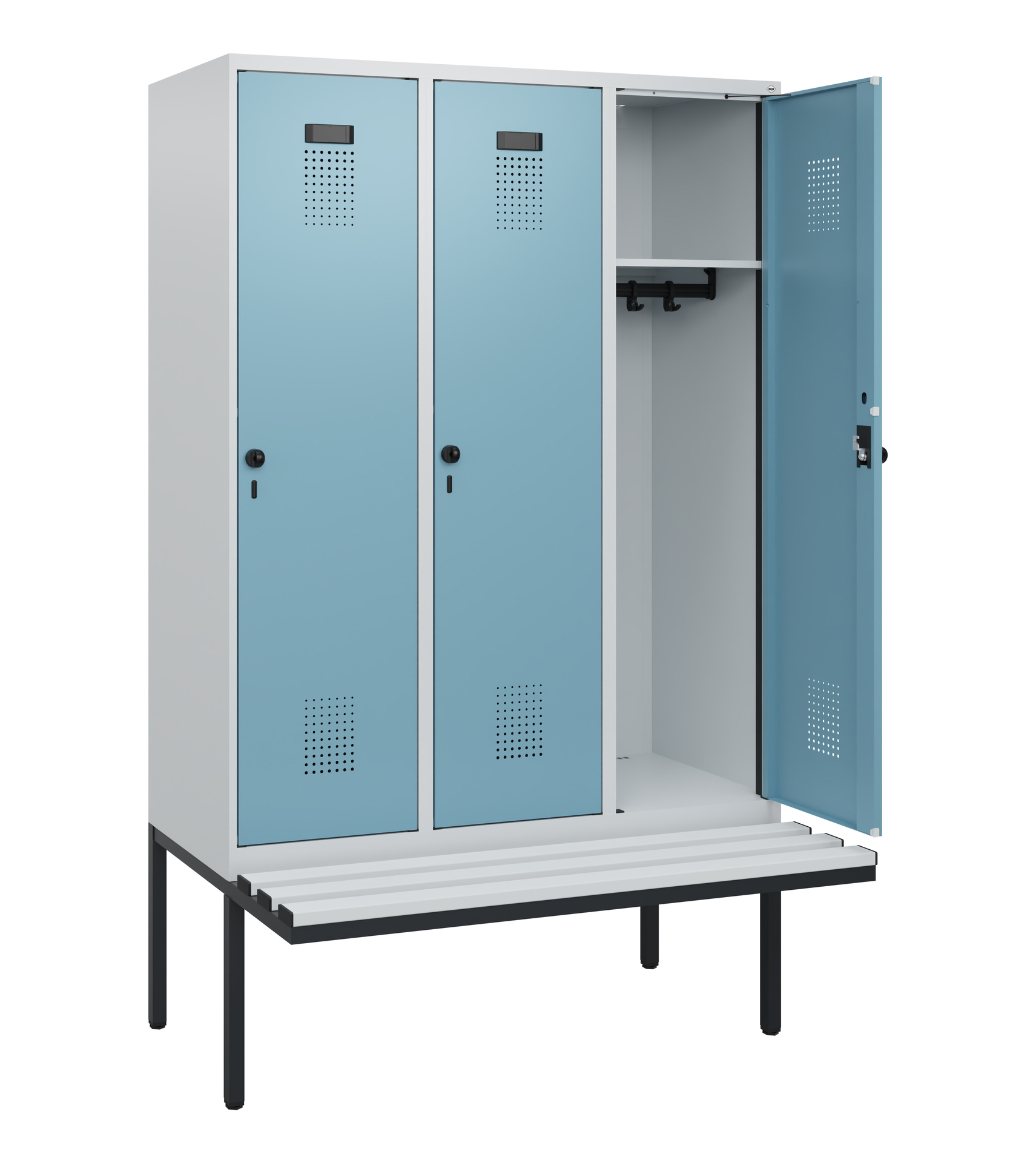 C+P Spind Evolo PLUS, Bank, 3 Abteile, 1950x1200x8