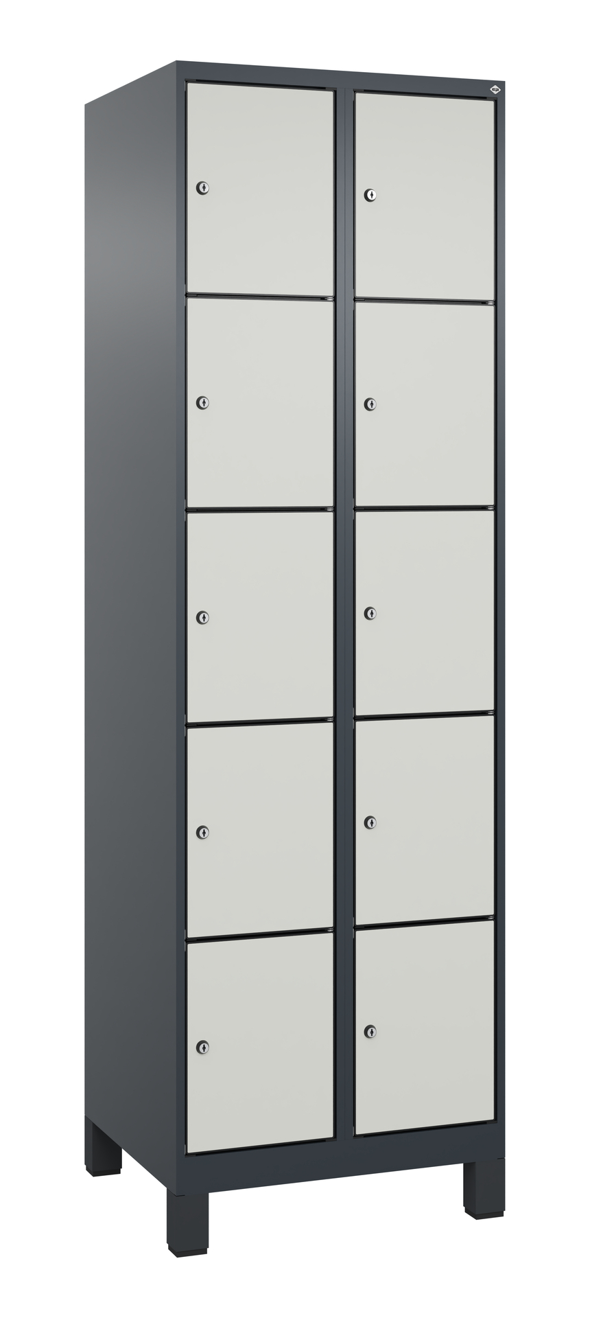 C+P Schlie�fachschrank Evolo PLUS, F��e, 10 F�cher, 1950x600x500mm