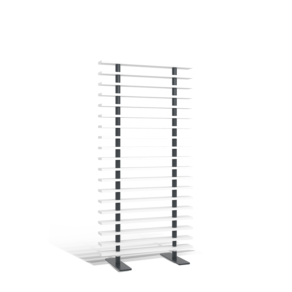 C+P Mobile slatwall as privacy screen