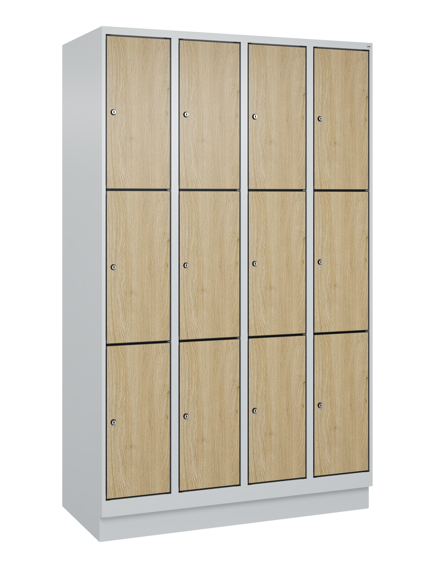 C+P Schlie�fachschrank Evolo PLUS, Sockel, 12 F�cher, 1950x1200x500mm