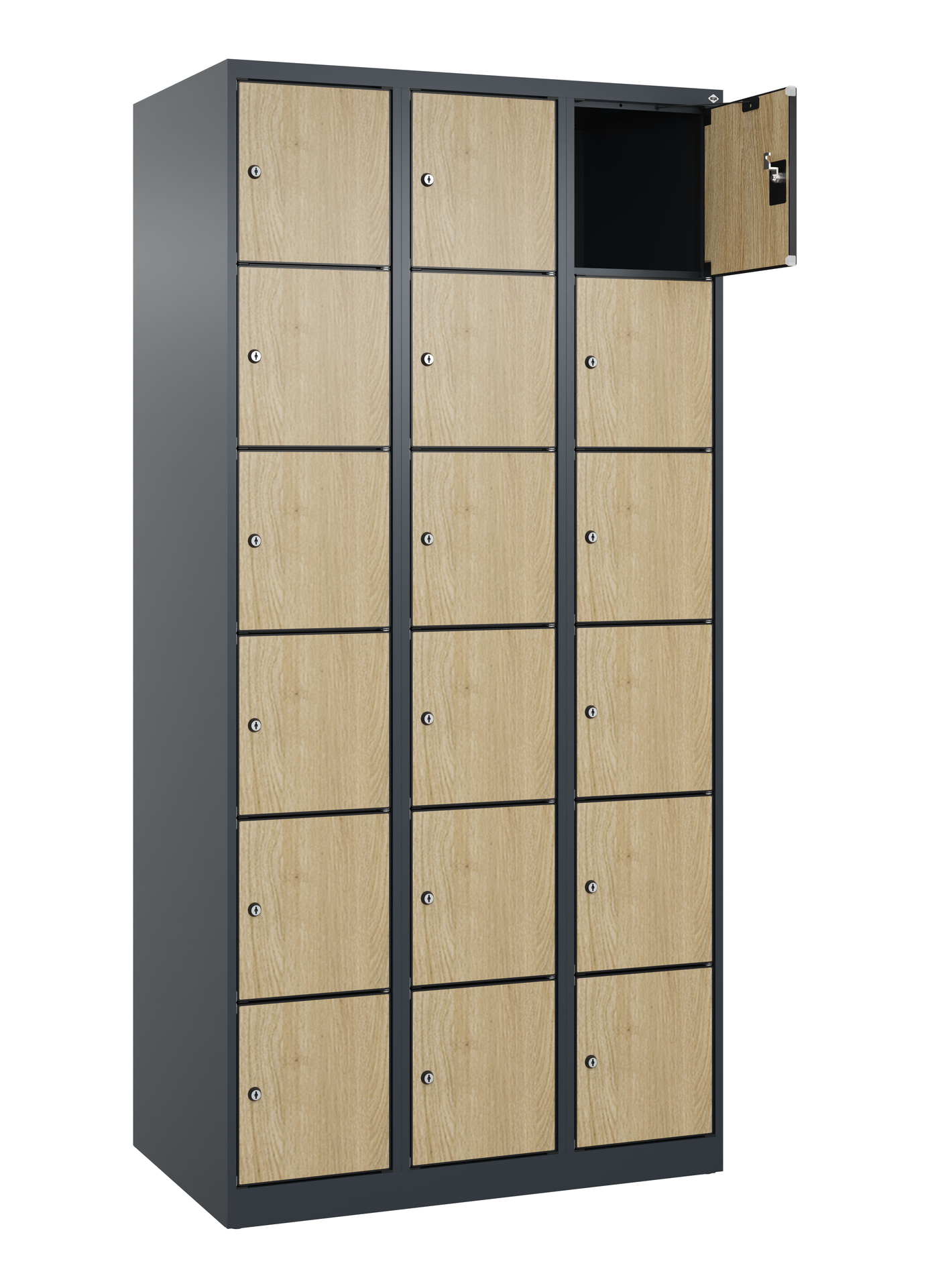 C+P Schlie�fachschrank Evolo PLUS, 18 F�cher, 1850x900x500mm